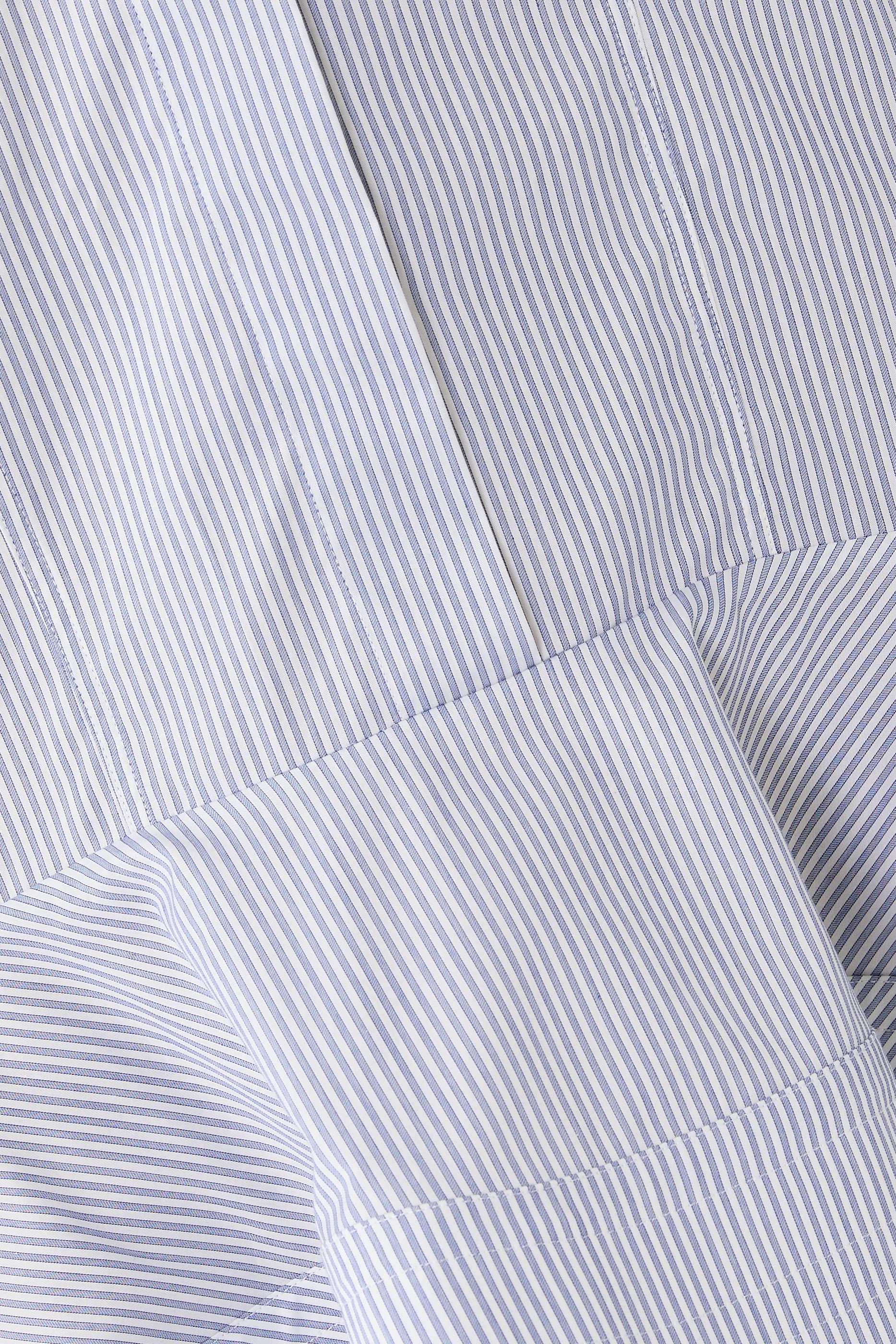 Poplin Peplum Piqu&eacute; Shirt Dress 