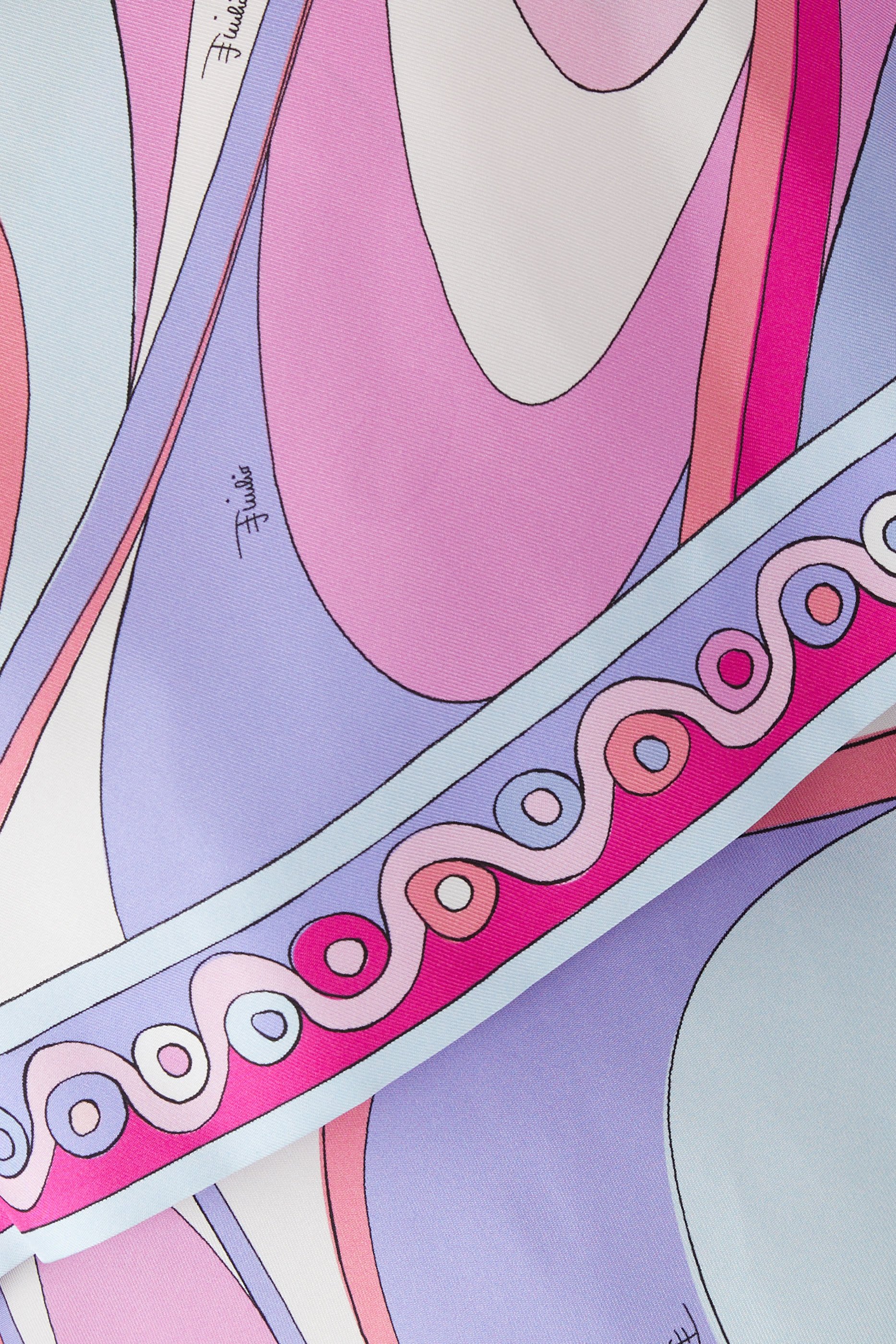 Onde-Print Silk Dress