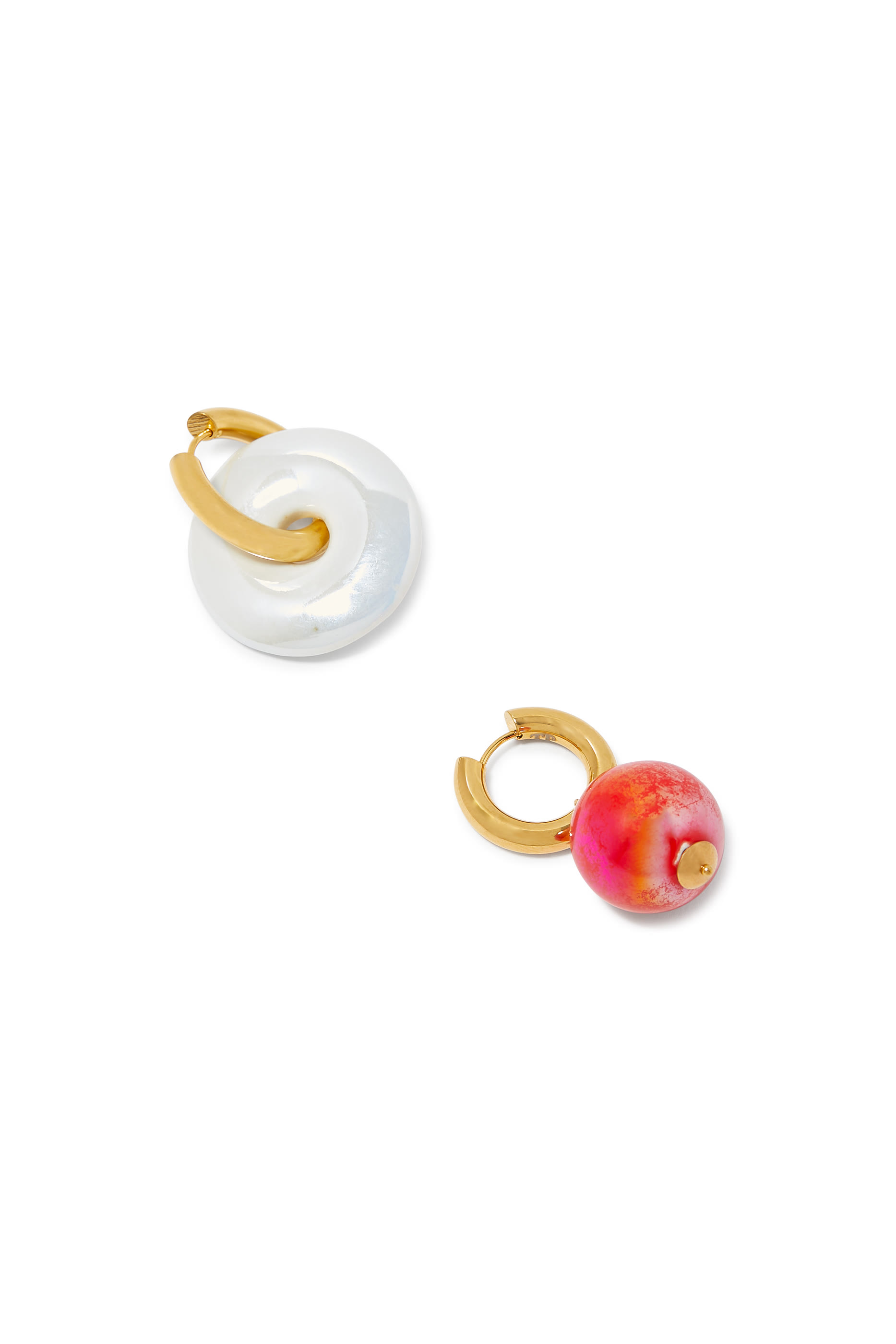 Dougy Donut Hoop Earrings, Metal & Enamel, Resin