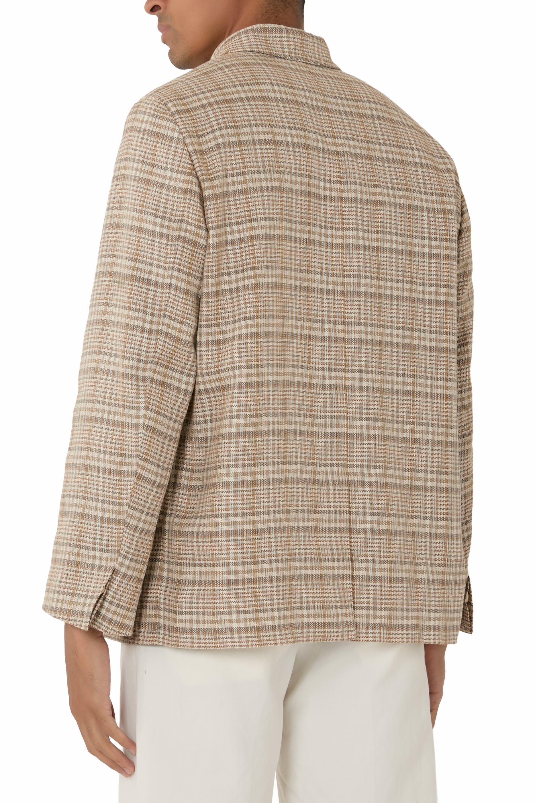 Nep Check Silk Linen Jacket