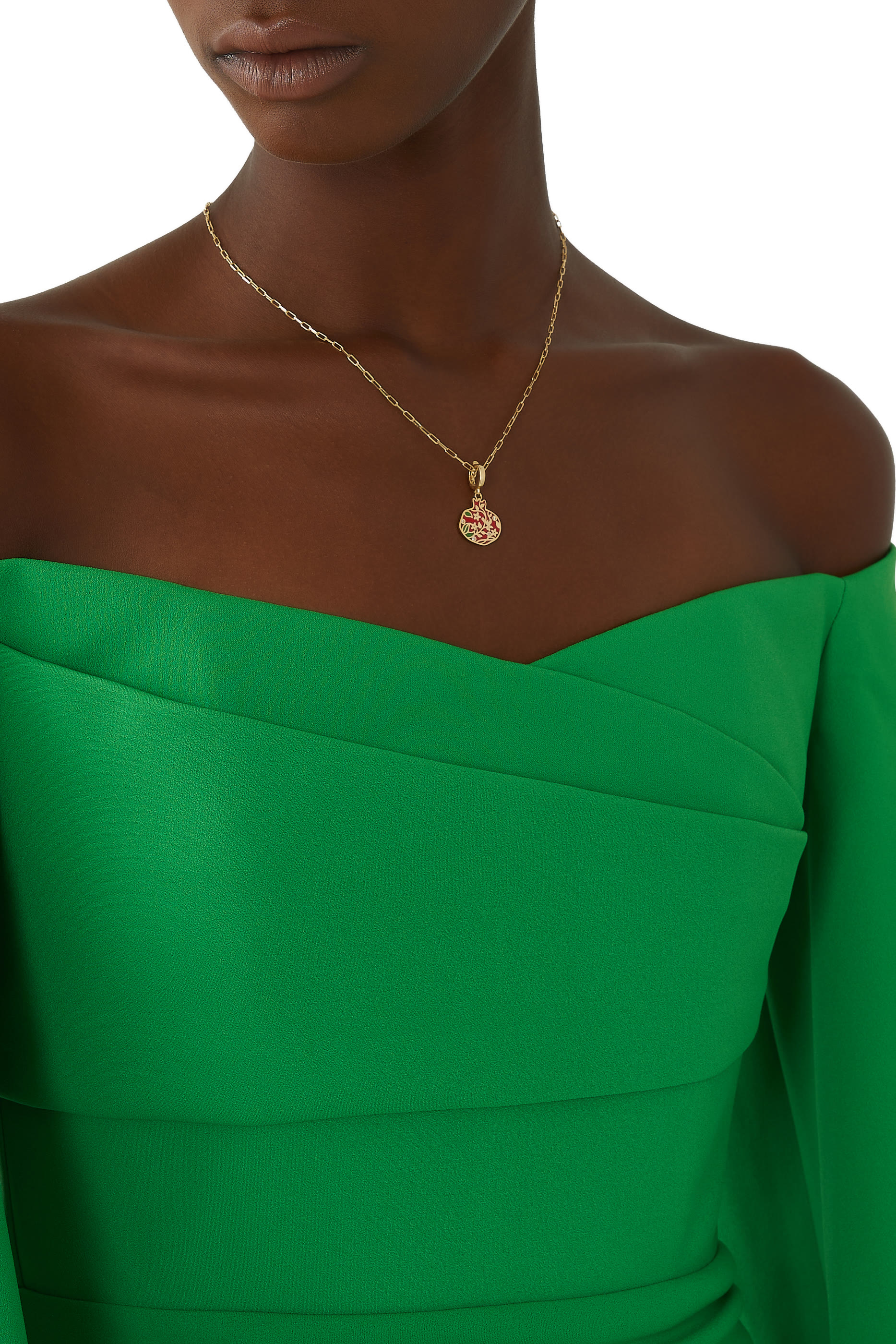 The Prosperous Pomegranate Charm, 18k Yellow Gold & Diamonds