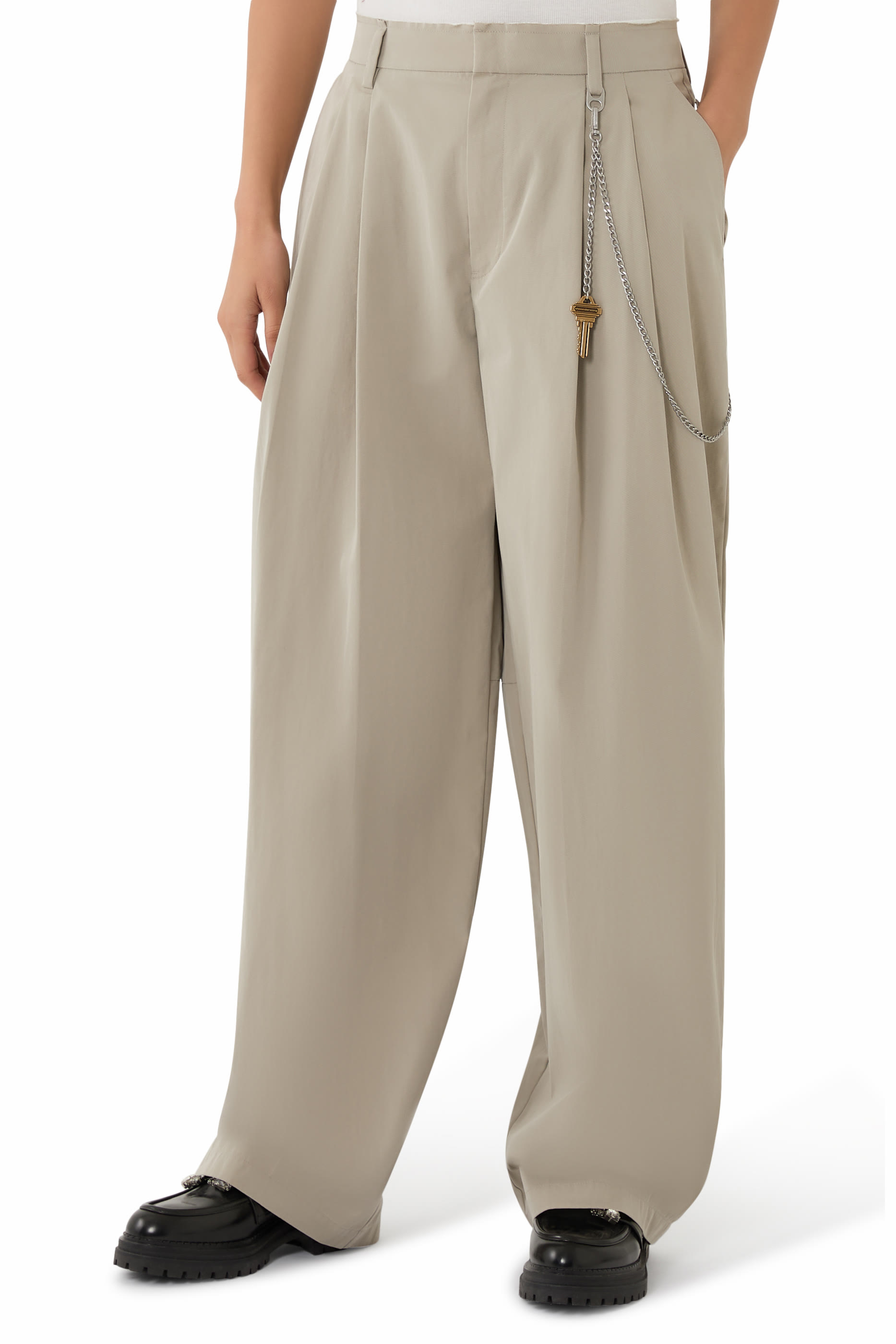 Cotton-Blend Balloon-Leg Pants