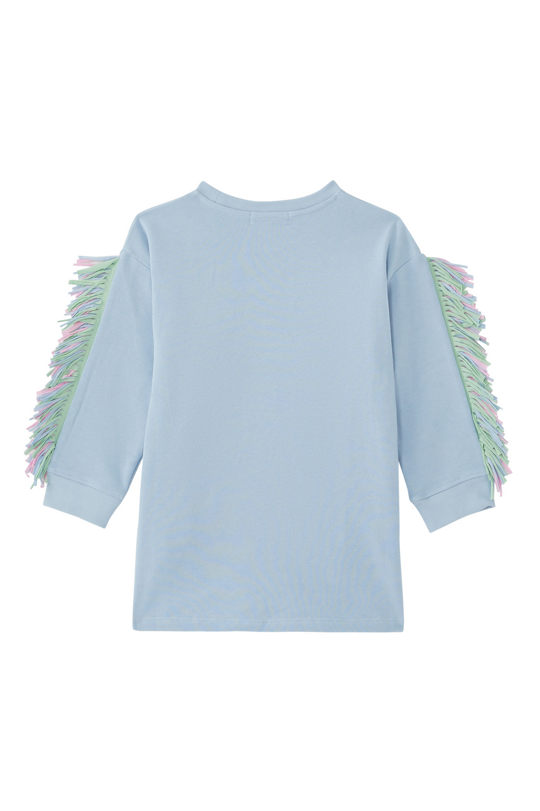 Kids Cotton Star Print Fringed Sweatshirt