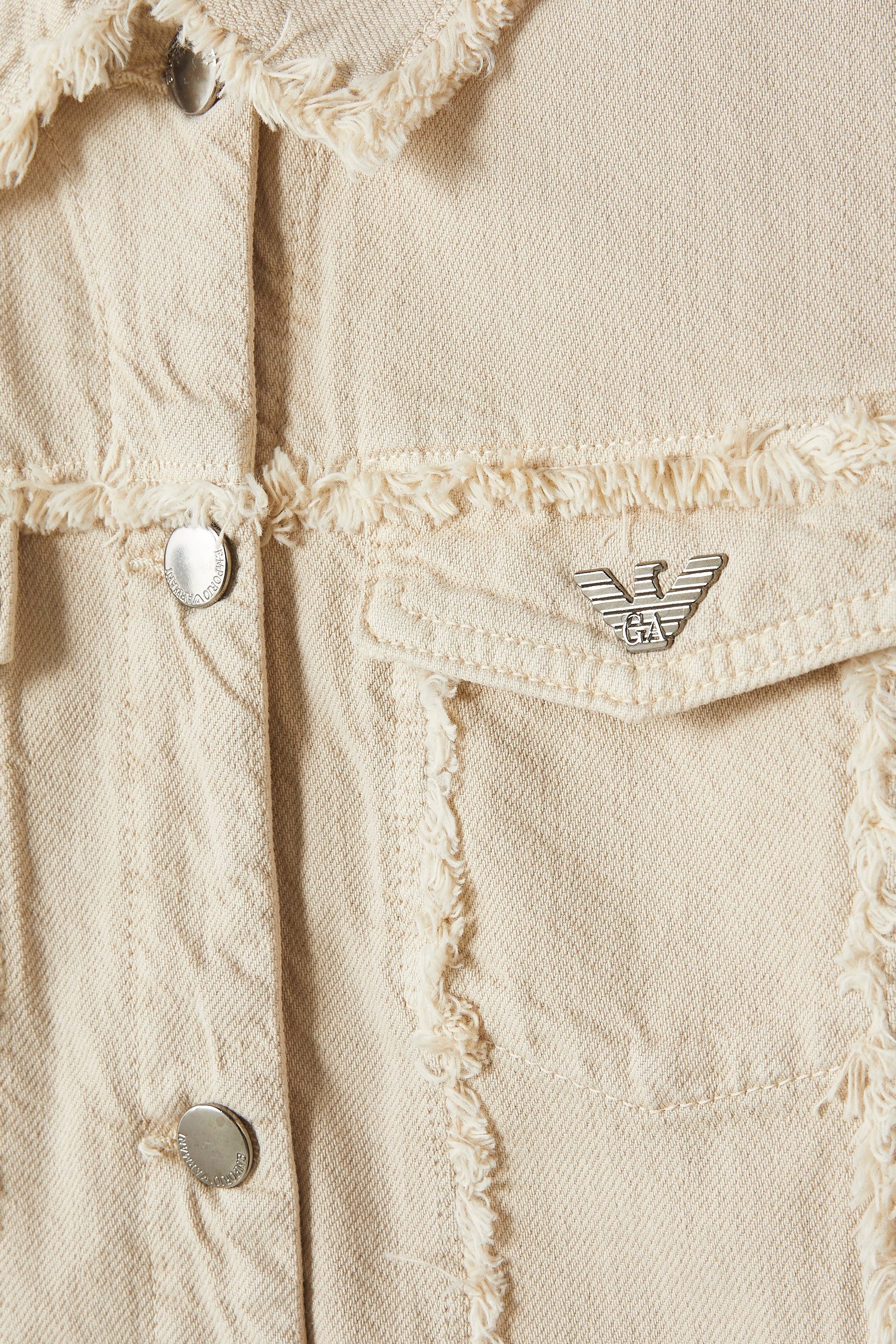 Kids Fringed Button-Down Denim Jacket