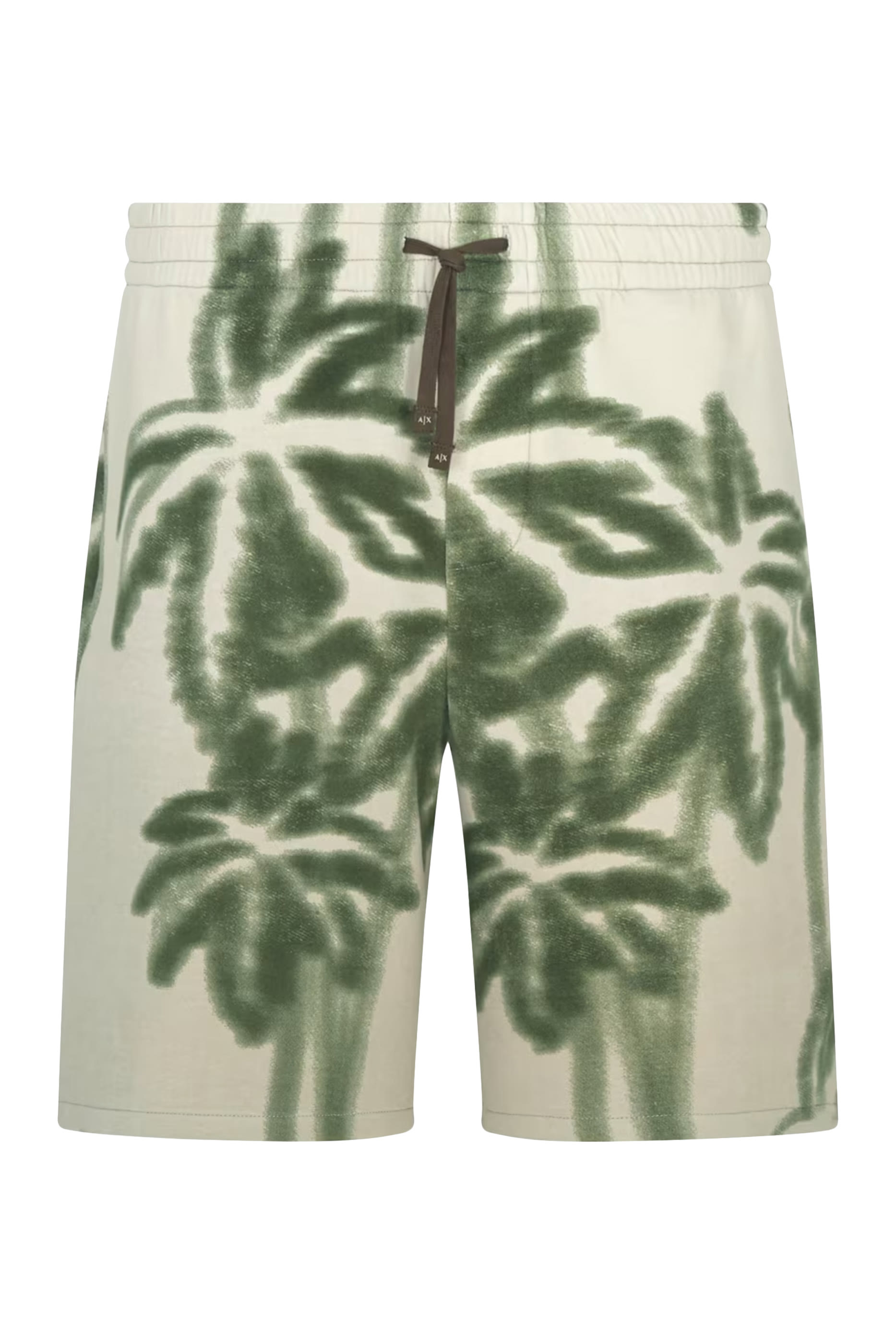 Palm Print Cotton Blend Shorts