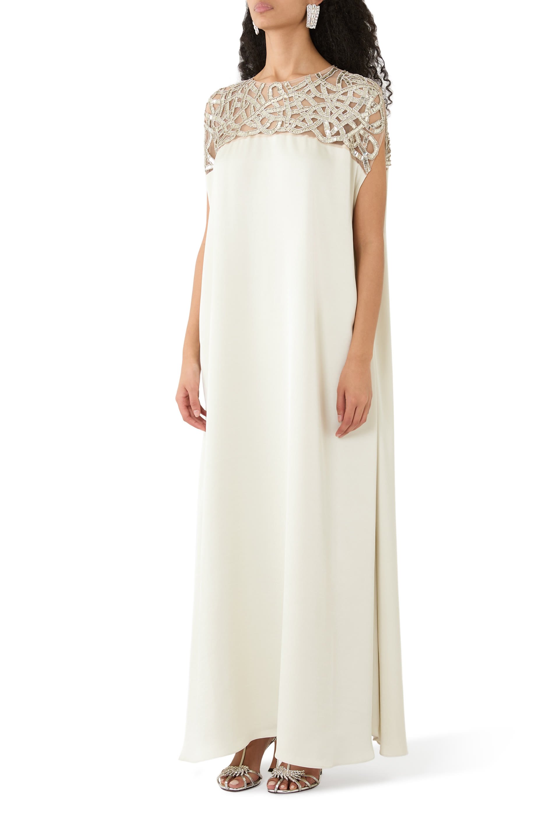 Viscose Satin Kaftan Dress 