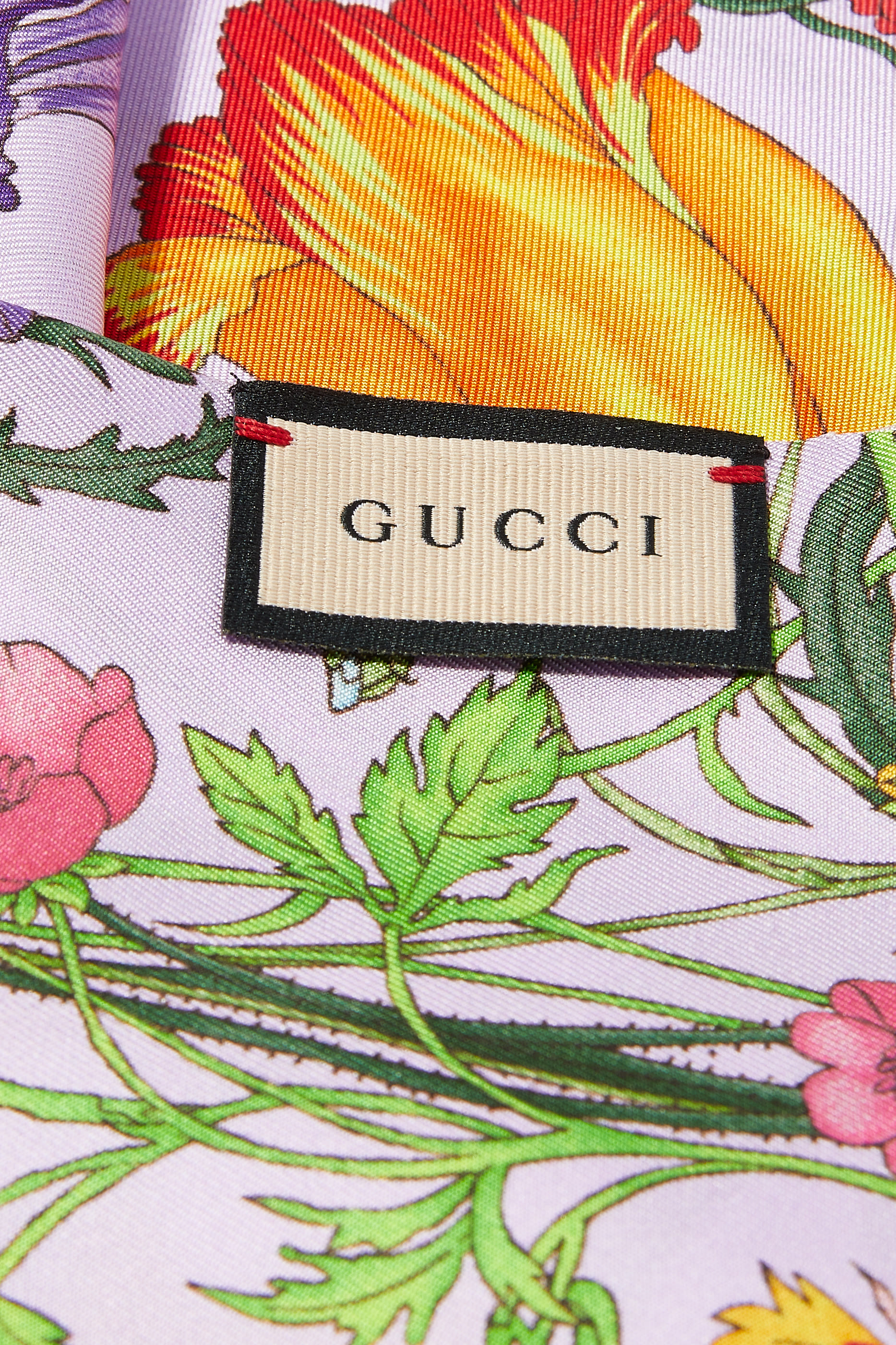 Flora Print Silk Neck Bow