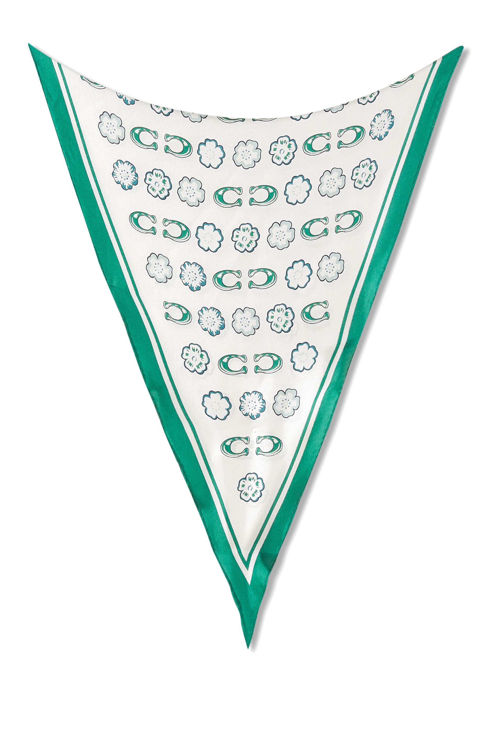 Tea Rose Print Silk Diamond Scarf