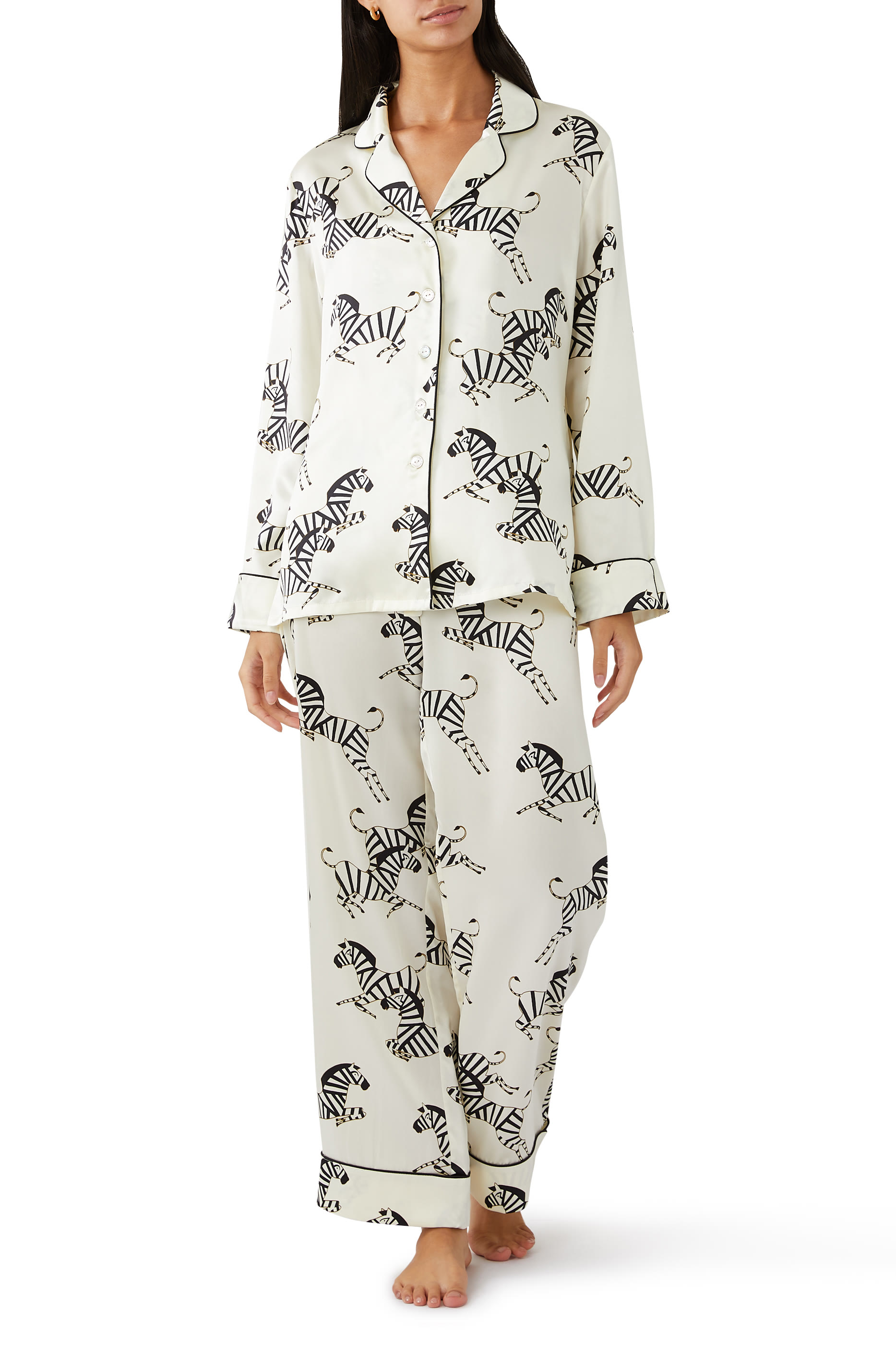 Lila Zebedee Silk Satin Pajama Set