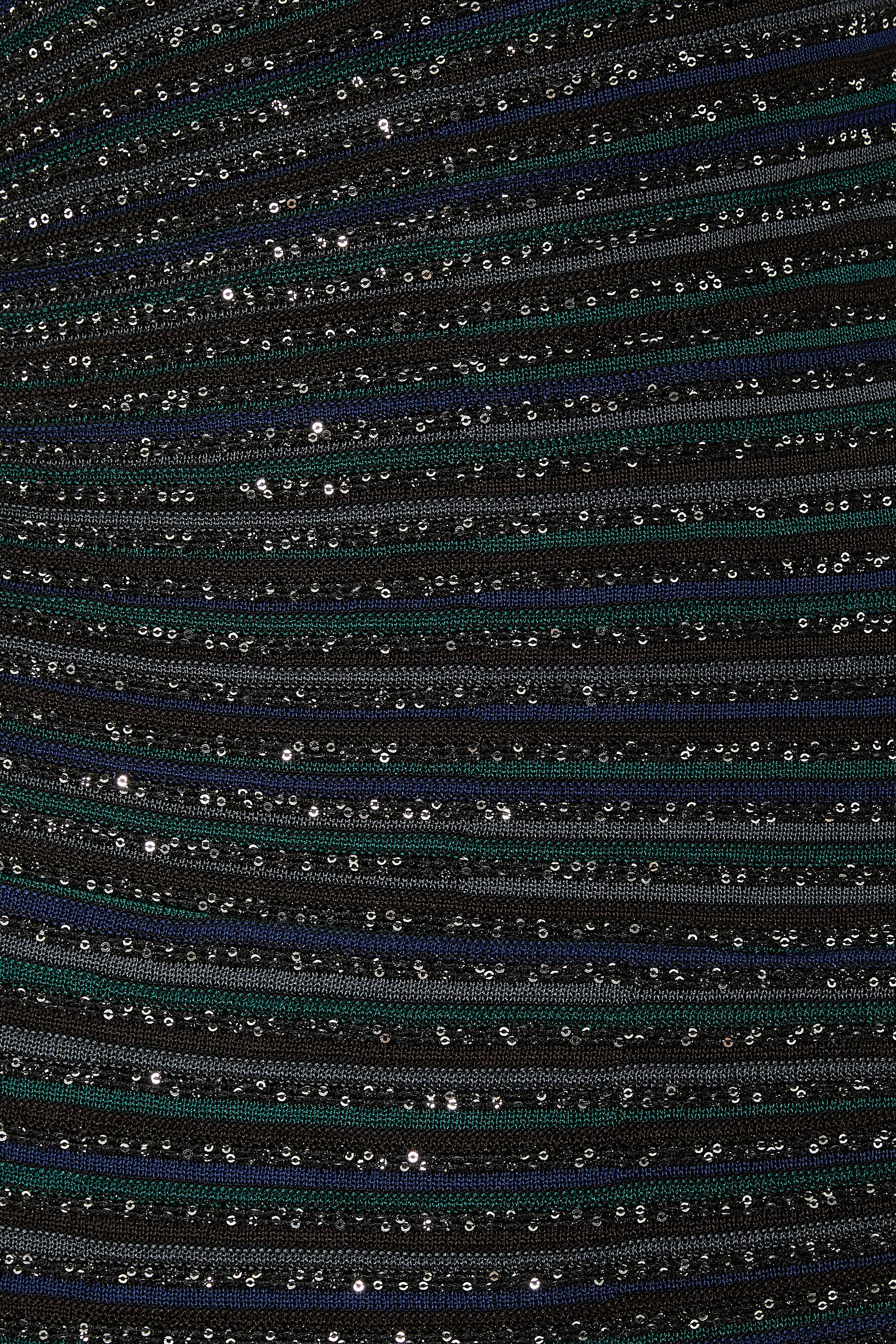 Partialized Sequinned Knit Sleeveless Asymmetric Dress