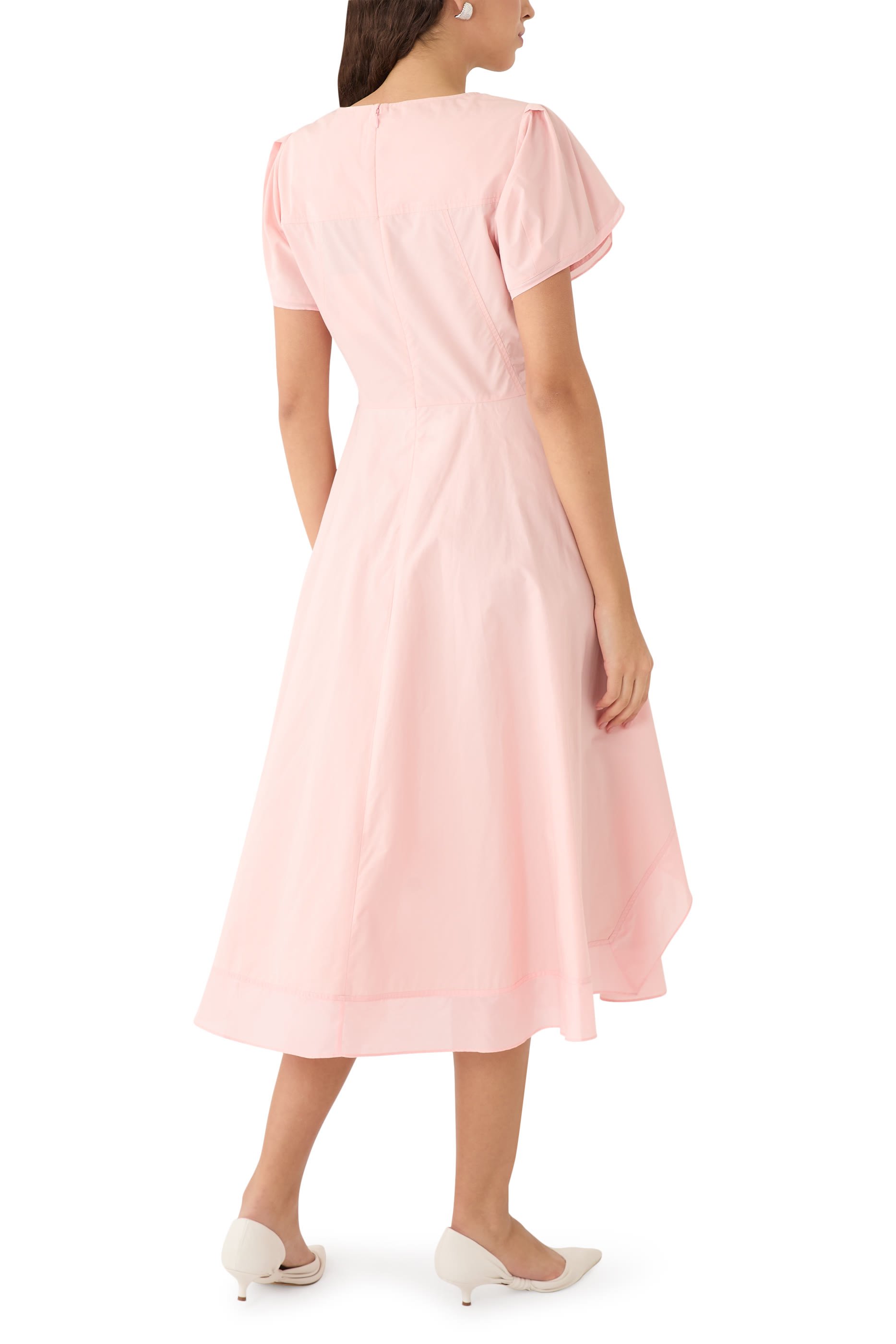 Tulip Sleeve V-Neck Dress