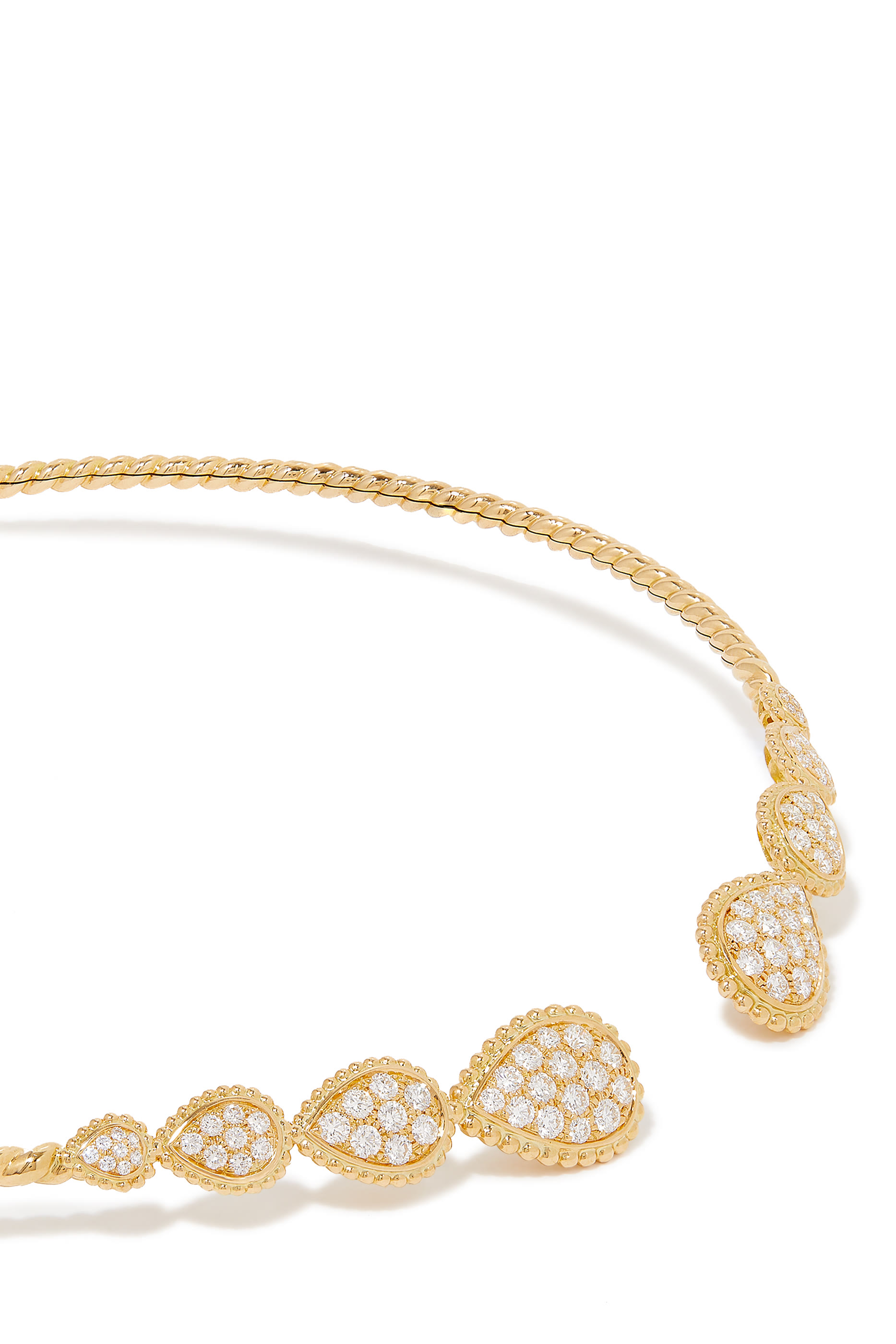 Serpent Bohème multi-motif choker, paved with diamonds, in yellow gold