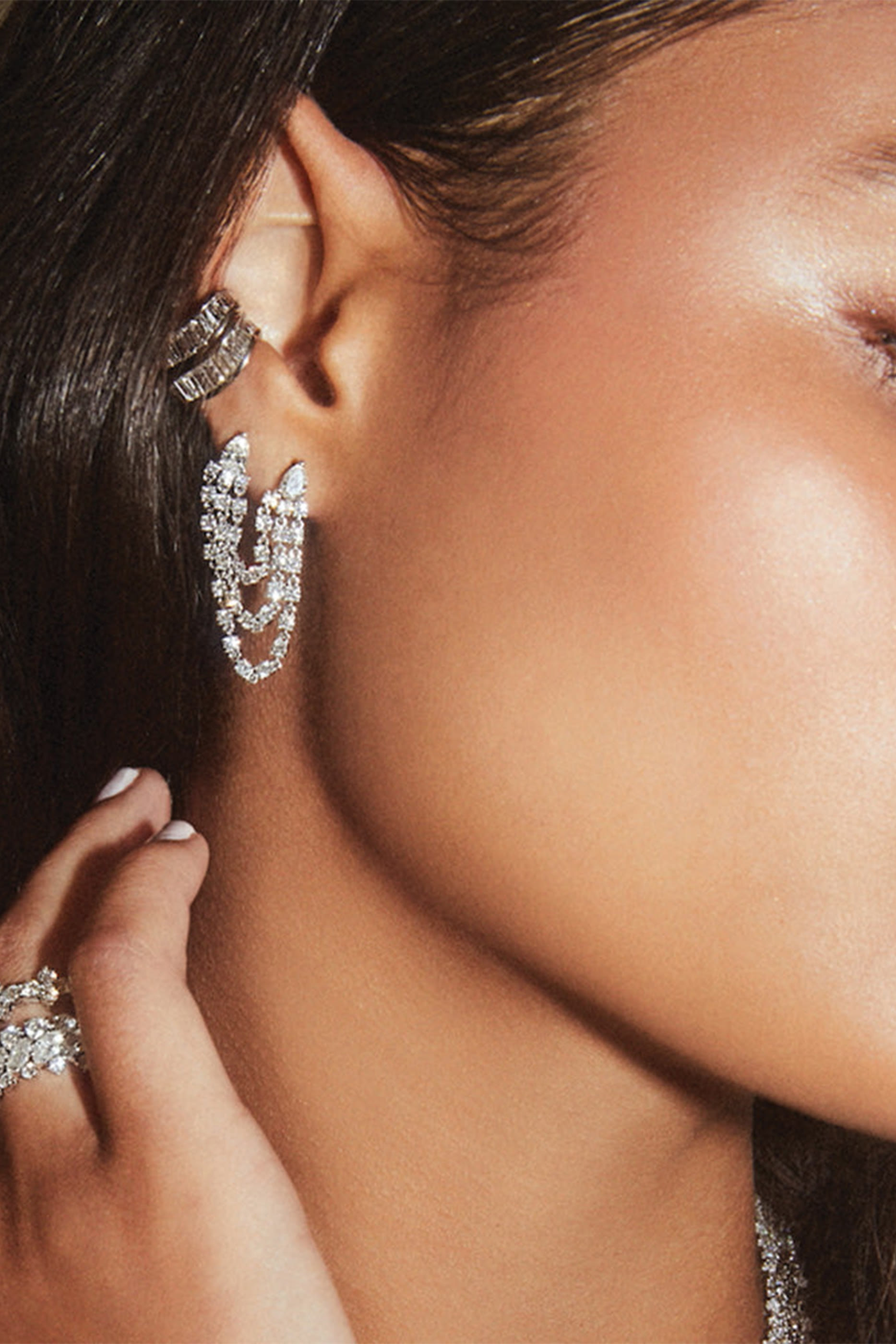 Bianca Earring, 18k White Gold & Diamonds