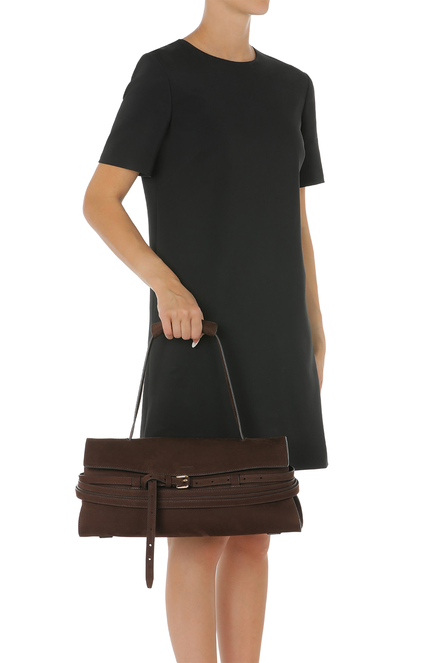 Tie Me Embossed-Logo Shoulder Bag