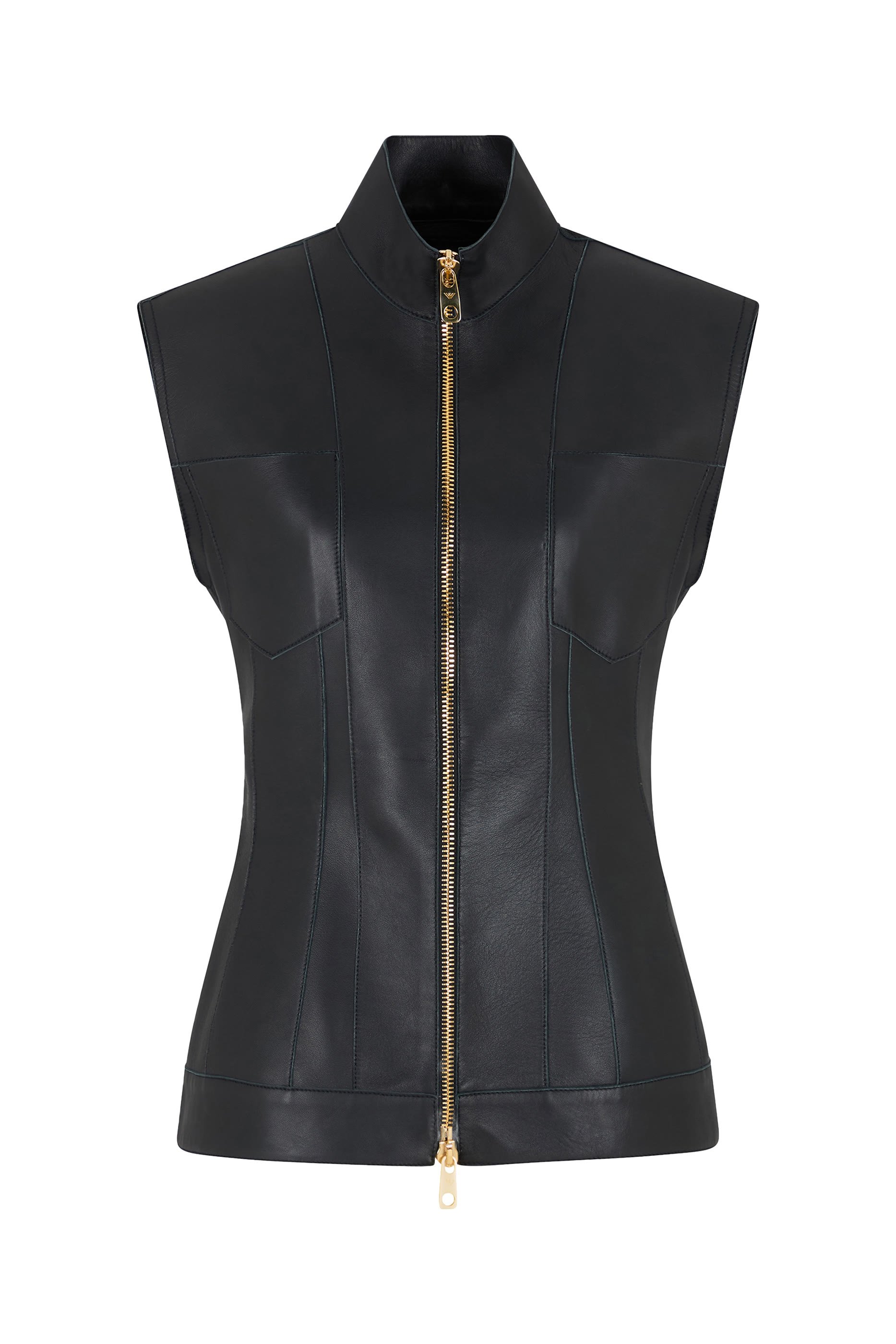  Zip-Up Leather Vest