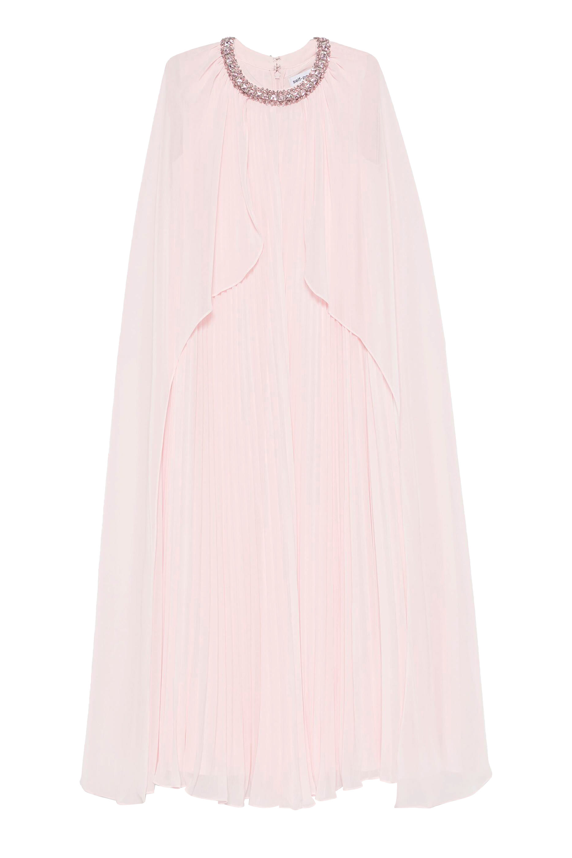 Chiffon Cape Midi Dress