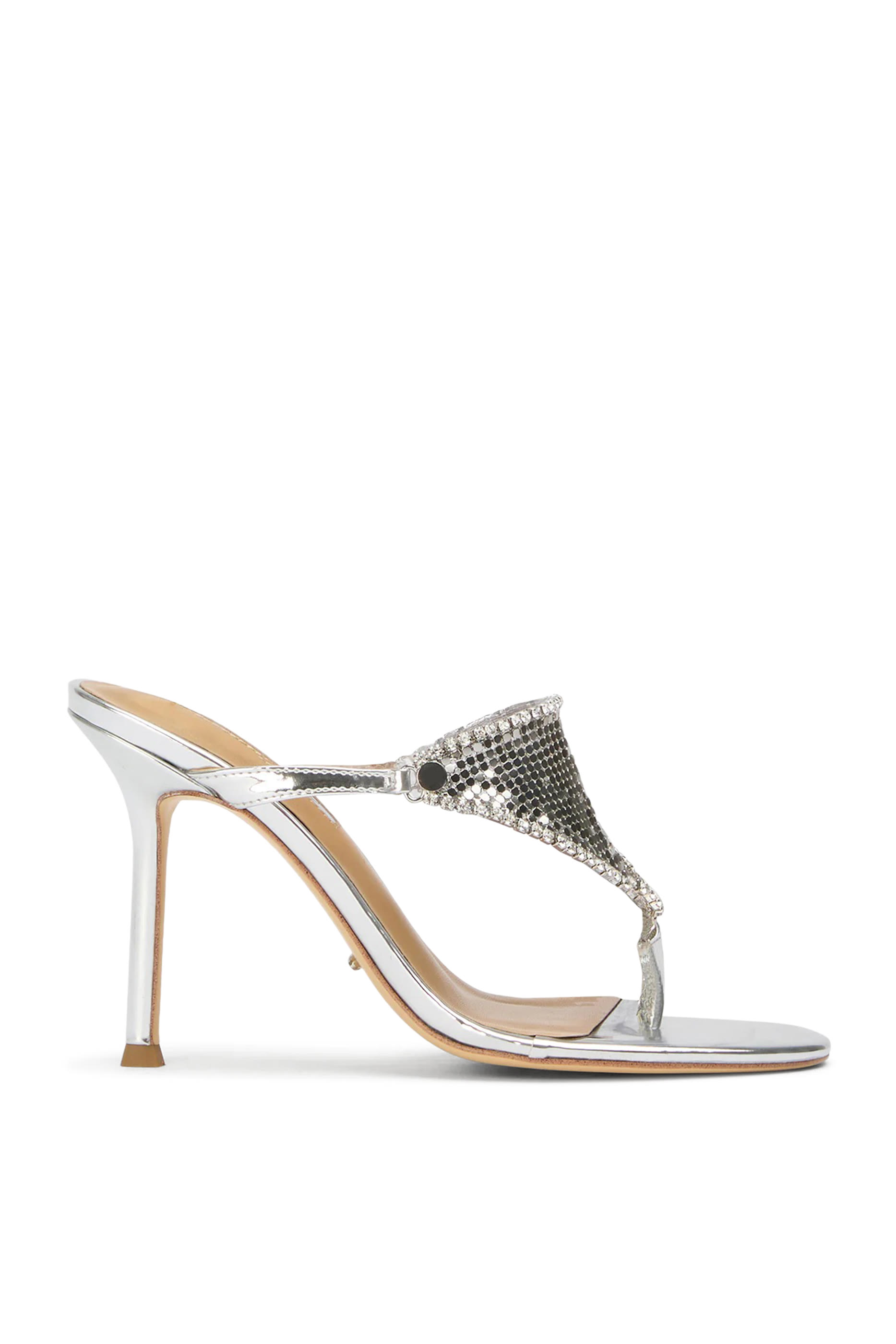Demure Silver Glomesh 95 Heels