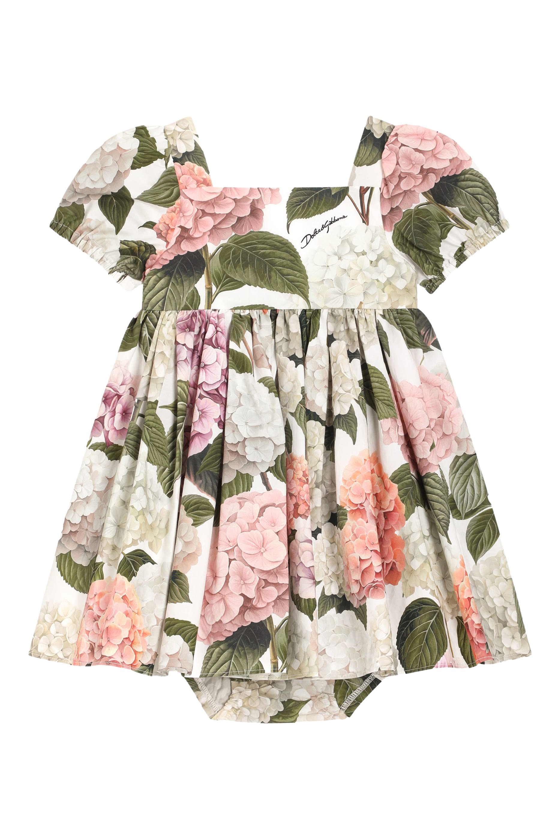 Kids Hydrangea-Print Poplin Dress