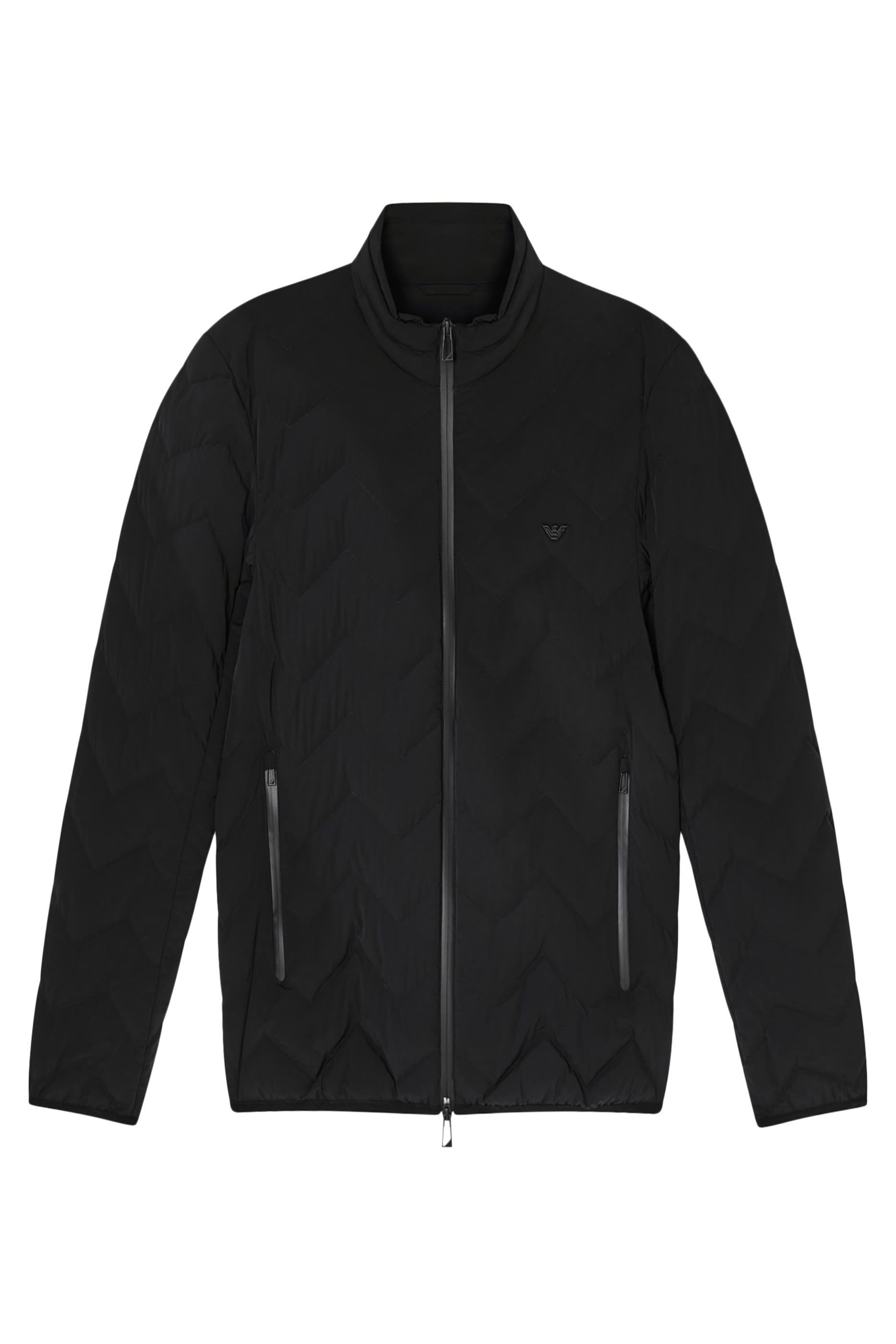 Water-Repellent Chevron Quilted Nylon Spandex Down Jacket