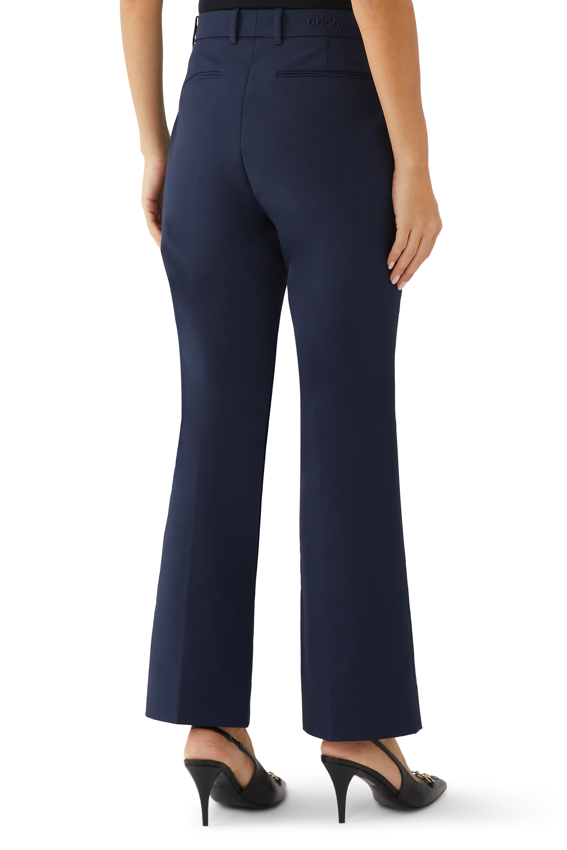 Logo Embroidery Cotton Pants