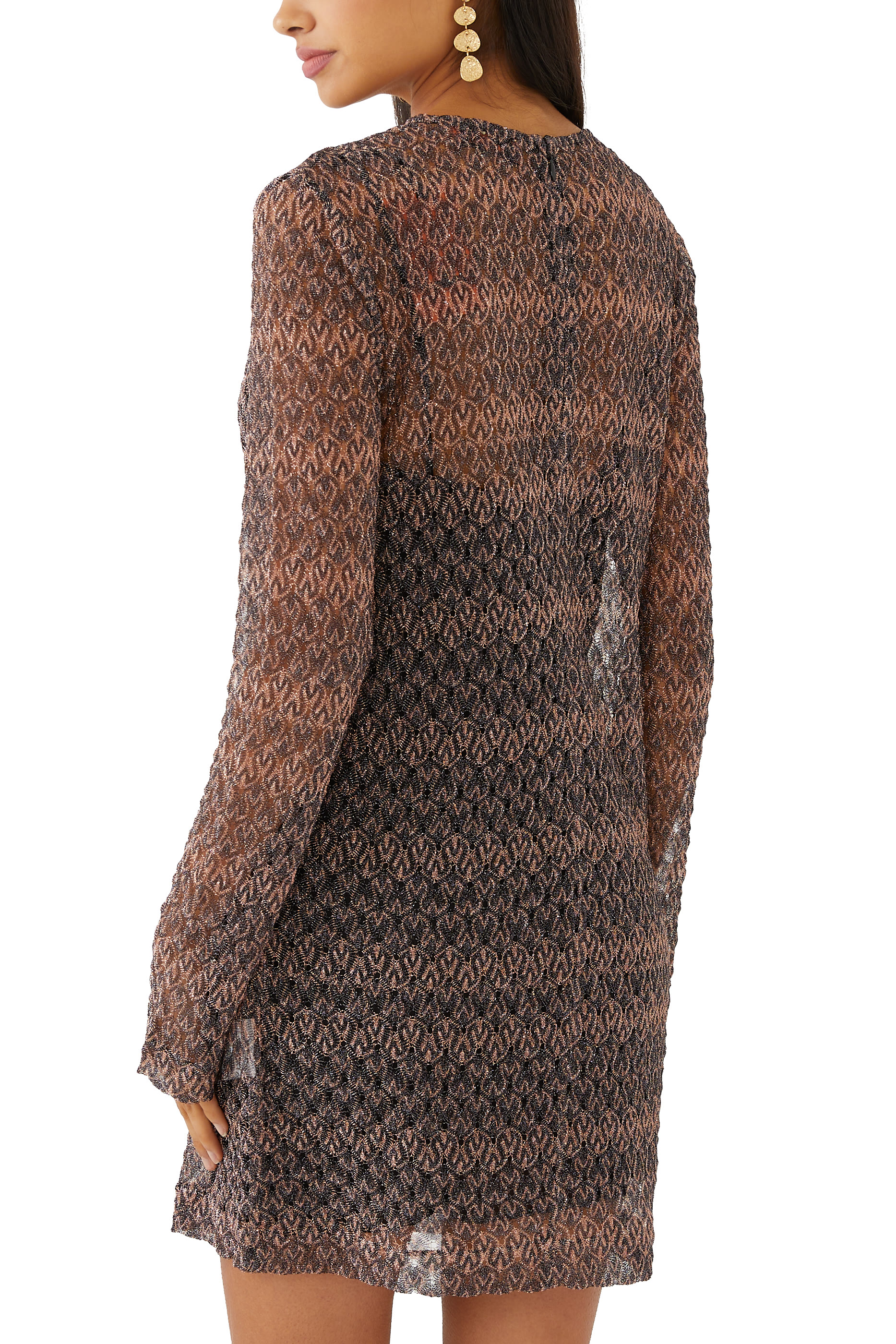 Lace Raschel Lame' Mini Dress