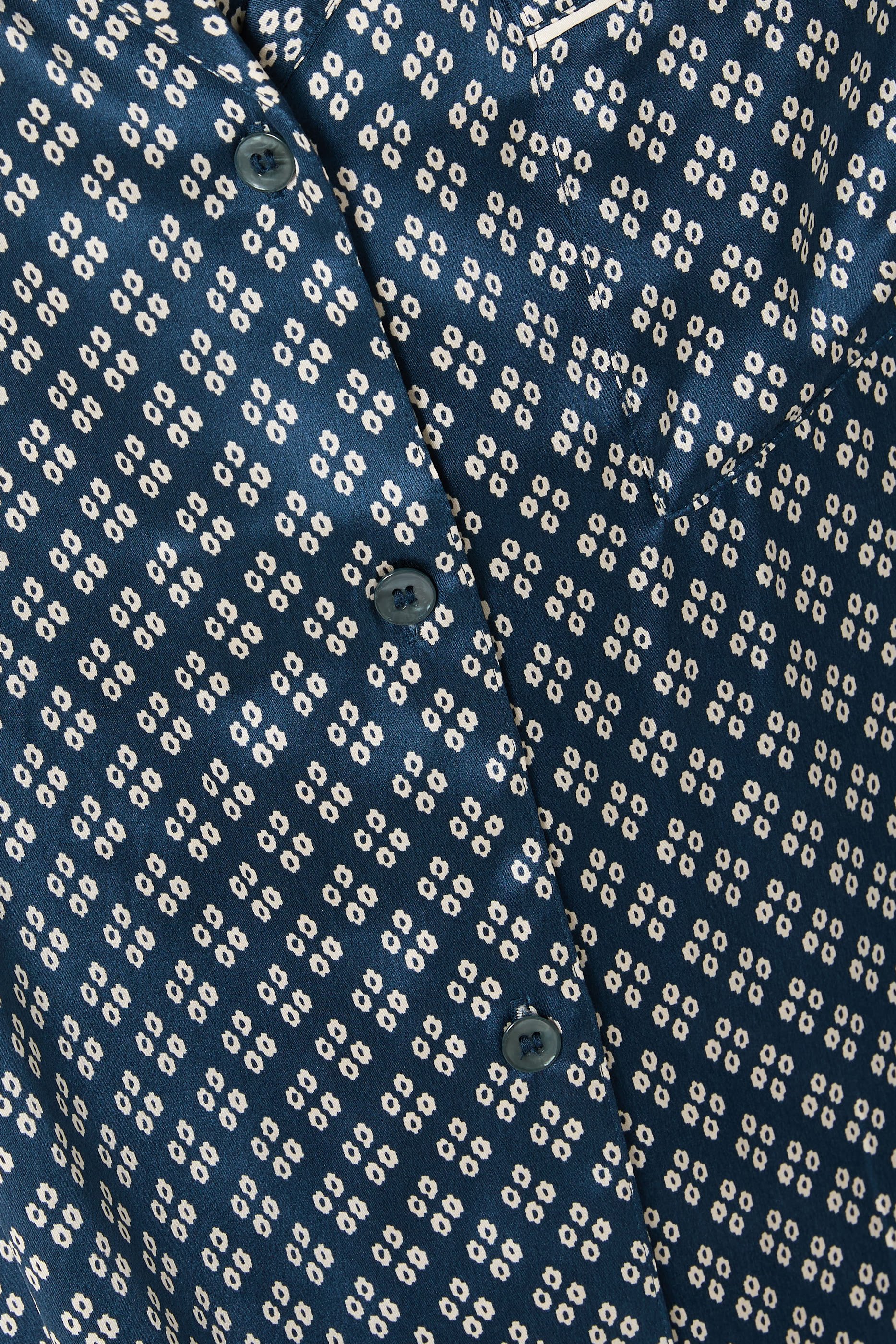 Inez Washable Silk Printed Long PJ Set