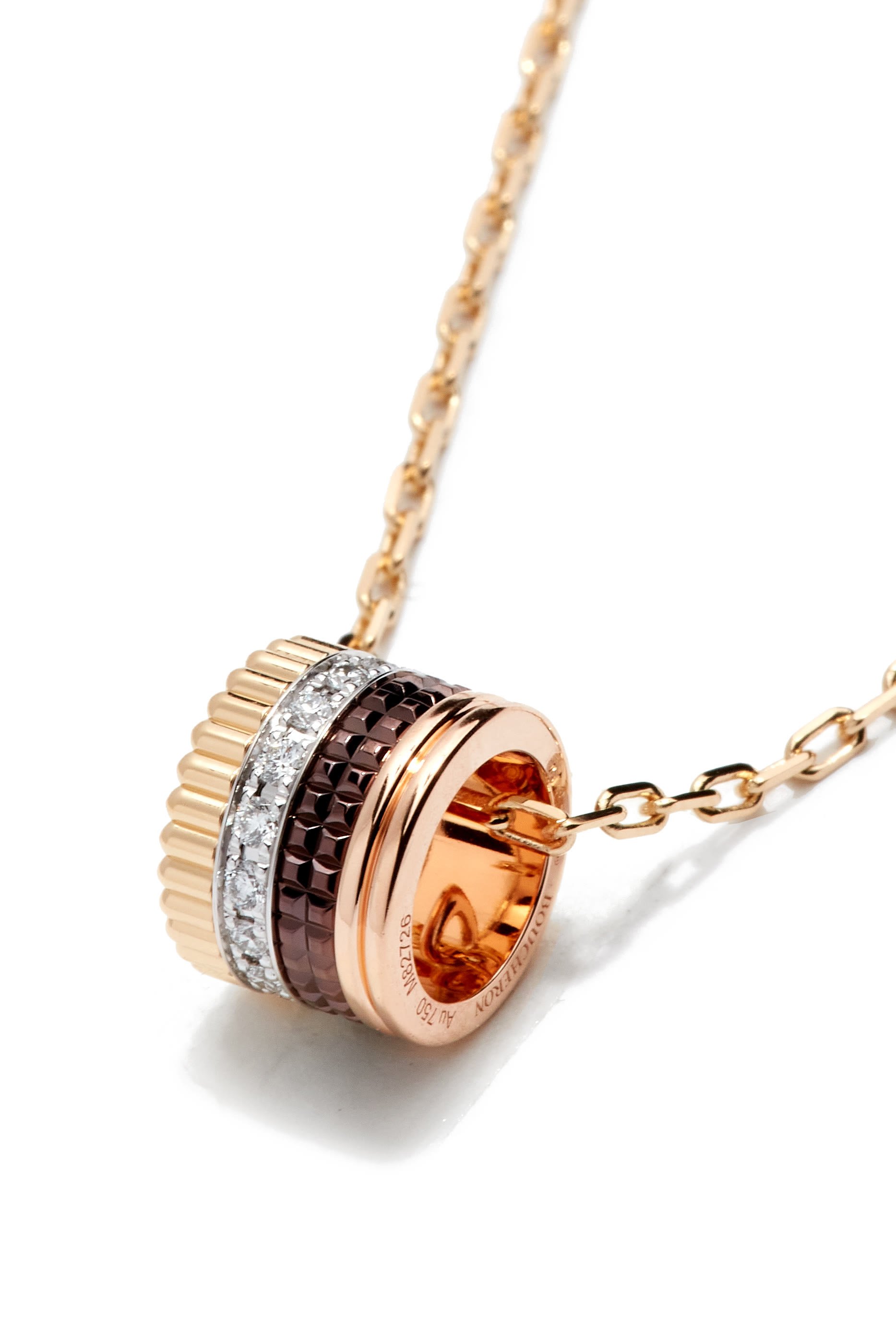 Quatre Classique Pendant, 18k Mix Gold & Diamonds