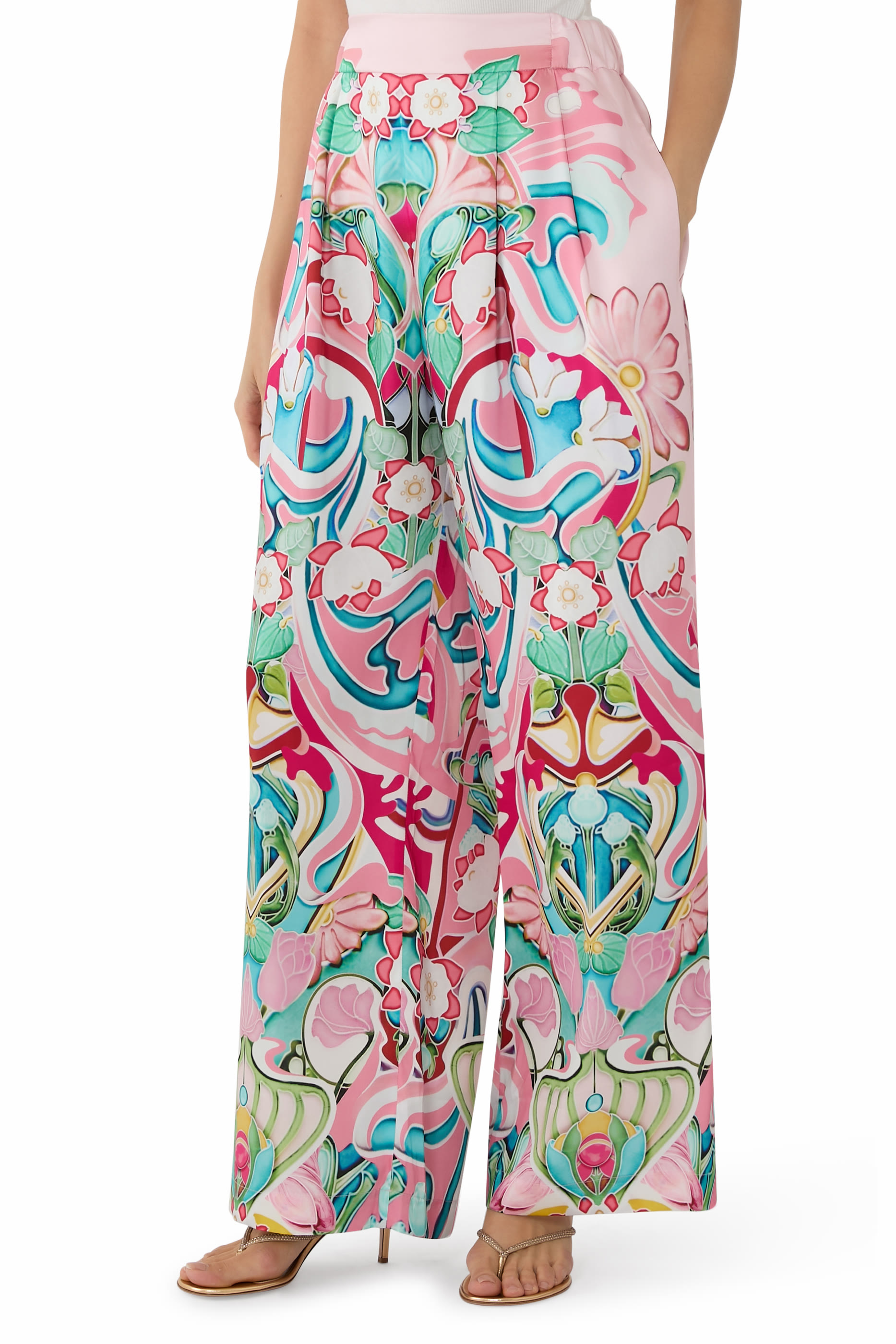 Varenne Printed Satin Pants