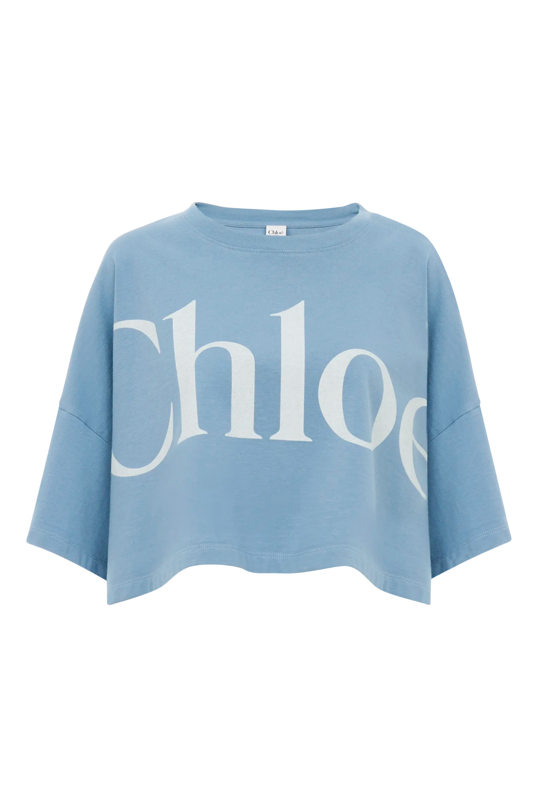 Crop Boxy Logo T-Shirt in Cotton Jersey