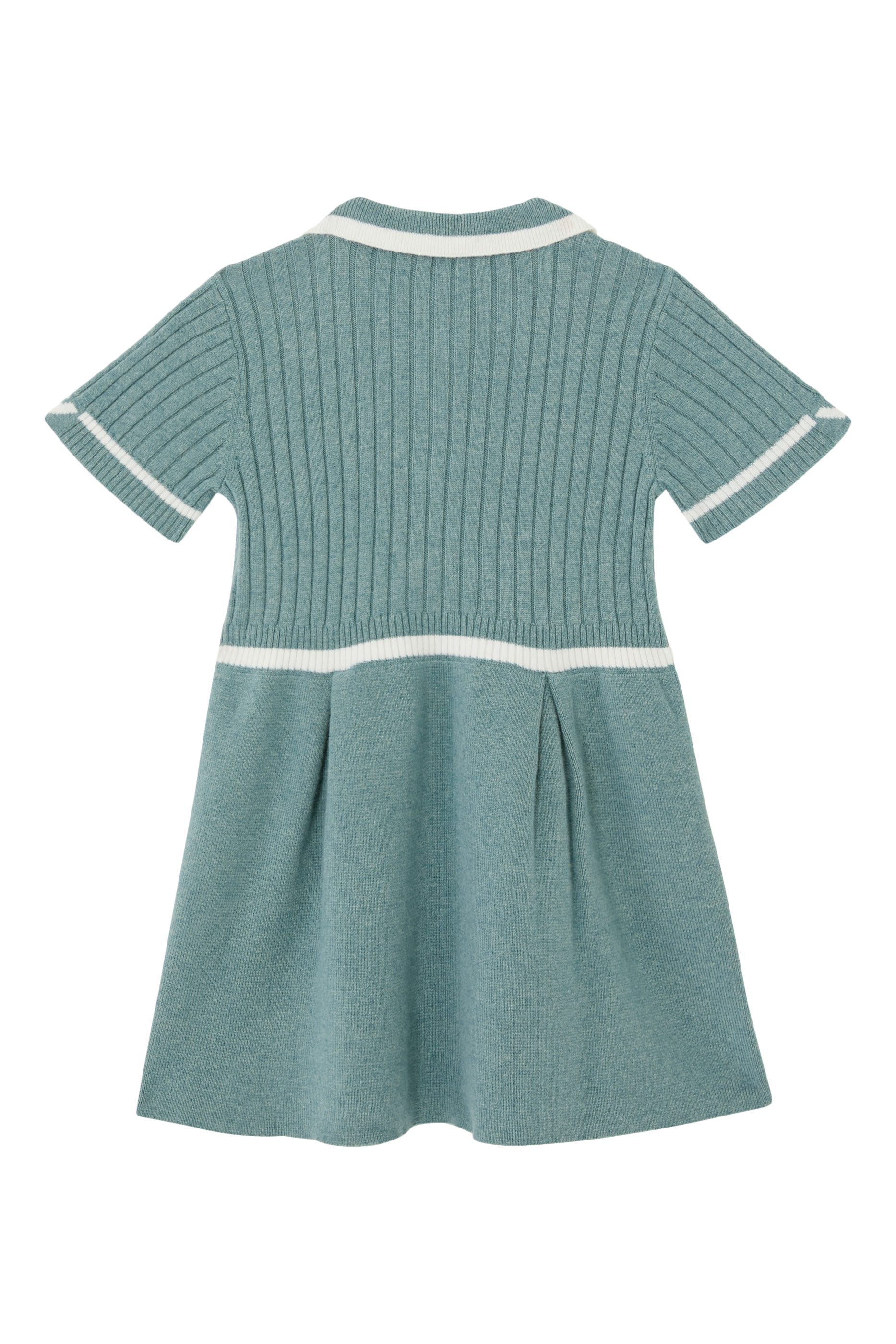 Kids Wool-Blend Knit Dress with Polo-Shirt Collar