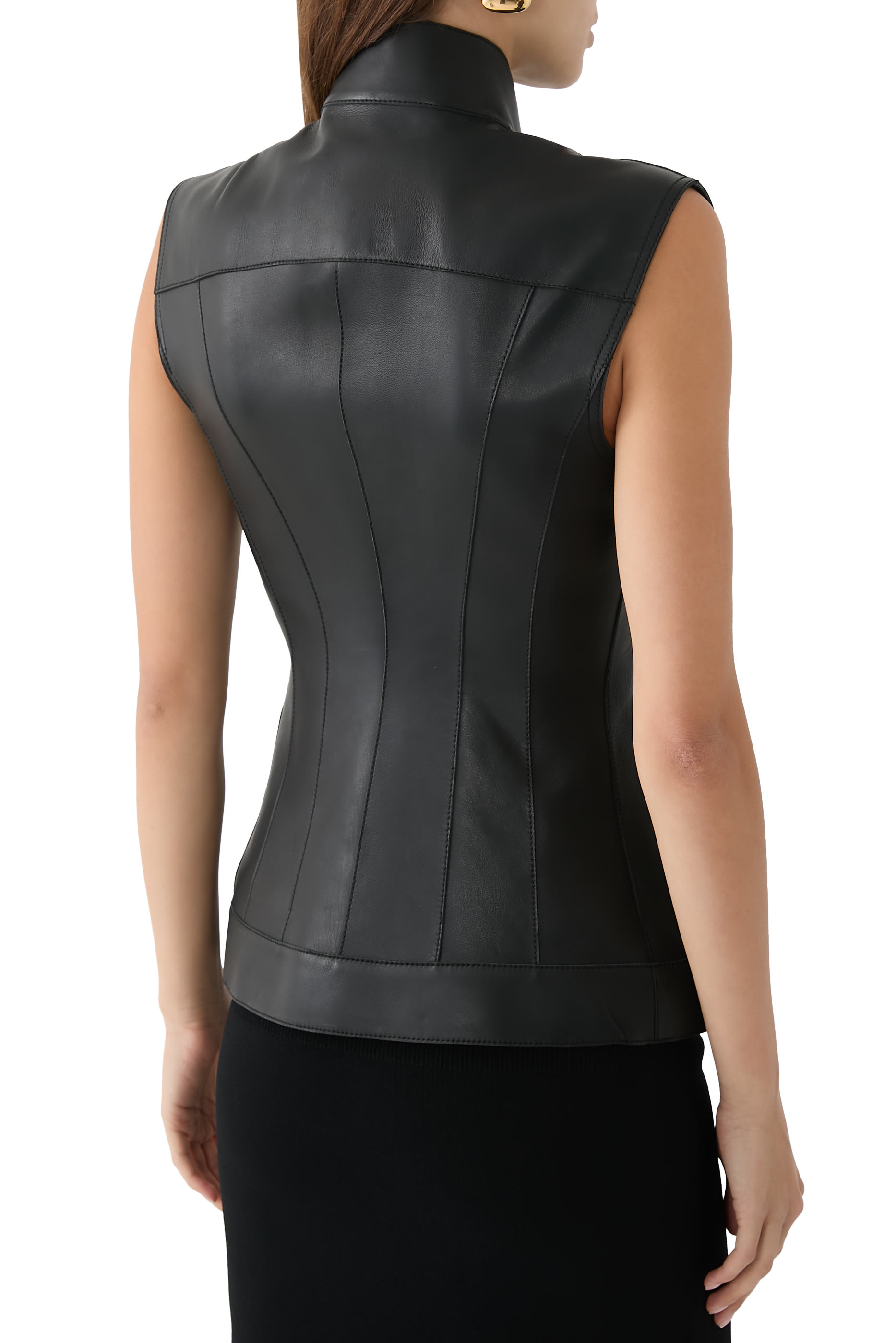  Zip-Up Leather Vest