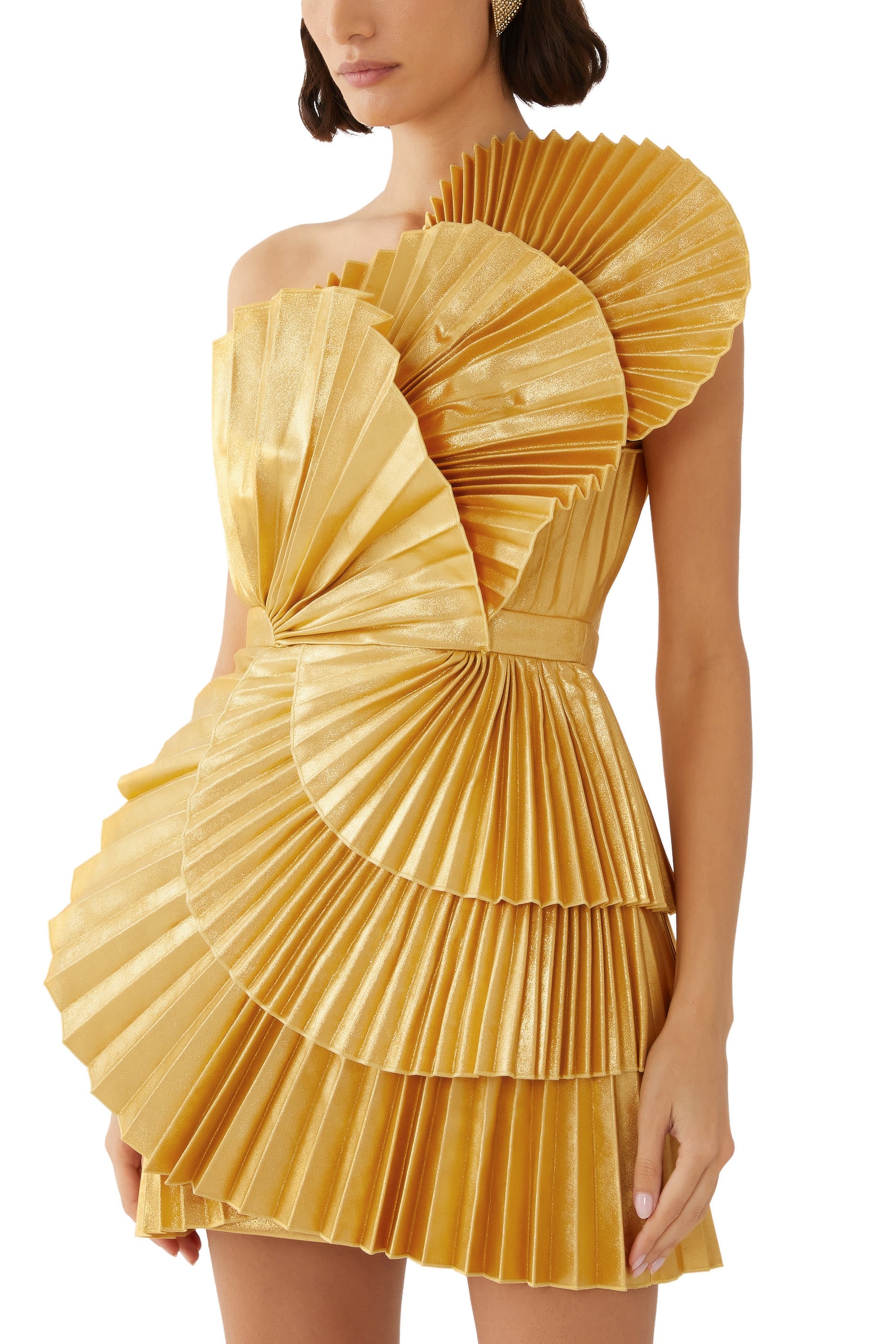 nightclub mini dress Sexy Metallic Mini Dress Asymmetrical Cut Out Backless Bodycon Dress Party  Nightclub Outfits