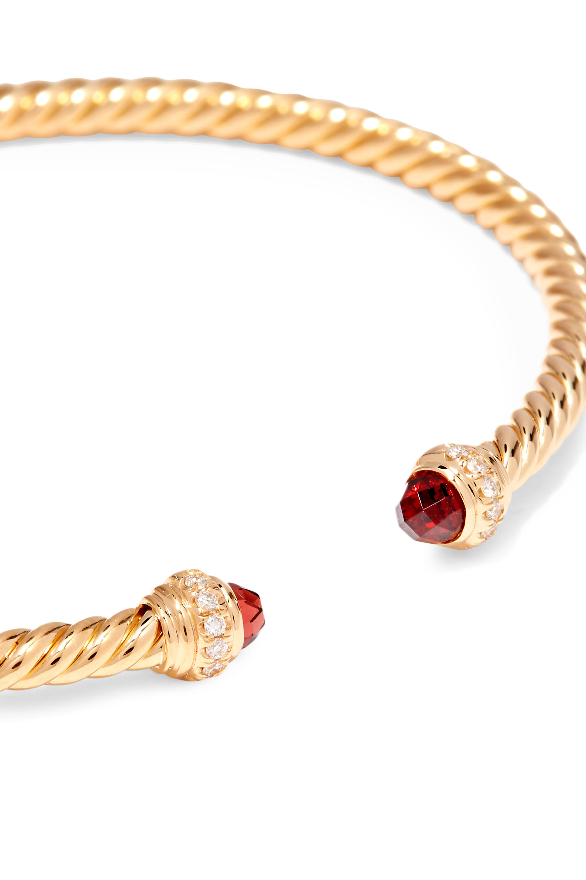 Cablespira Embellished Bracelet, 18K Yellow Gold & Garnet