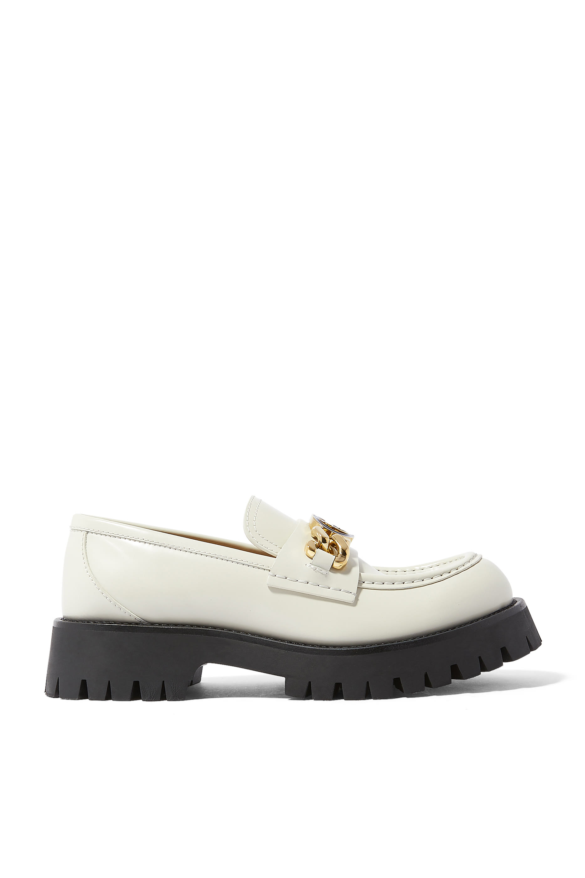 Lug Sole Leather Loafers