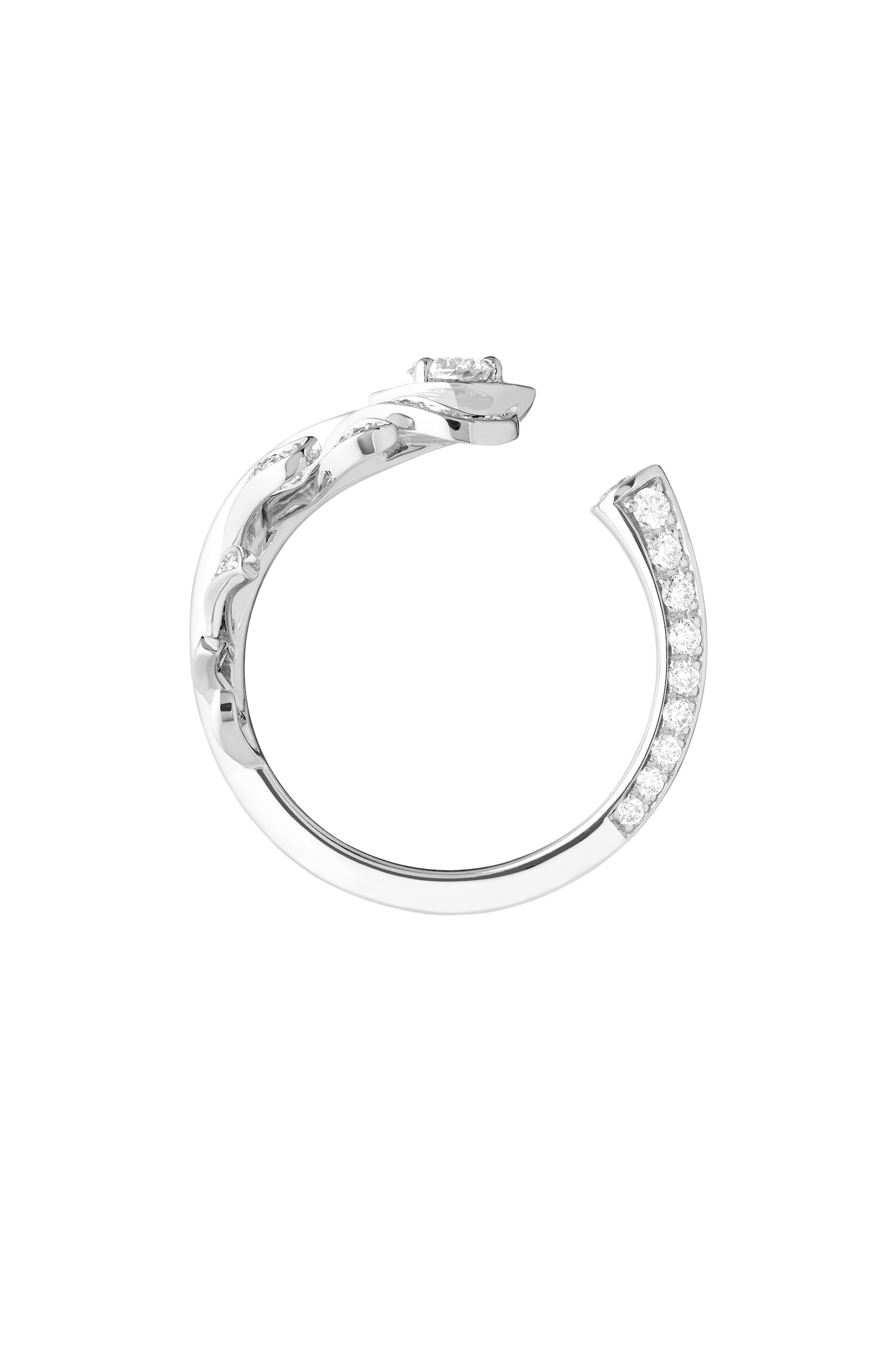 Plume de Paon Ring, 18k White Gold & Diamonds