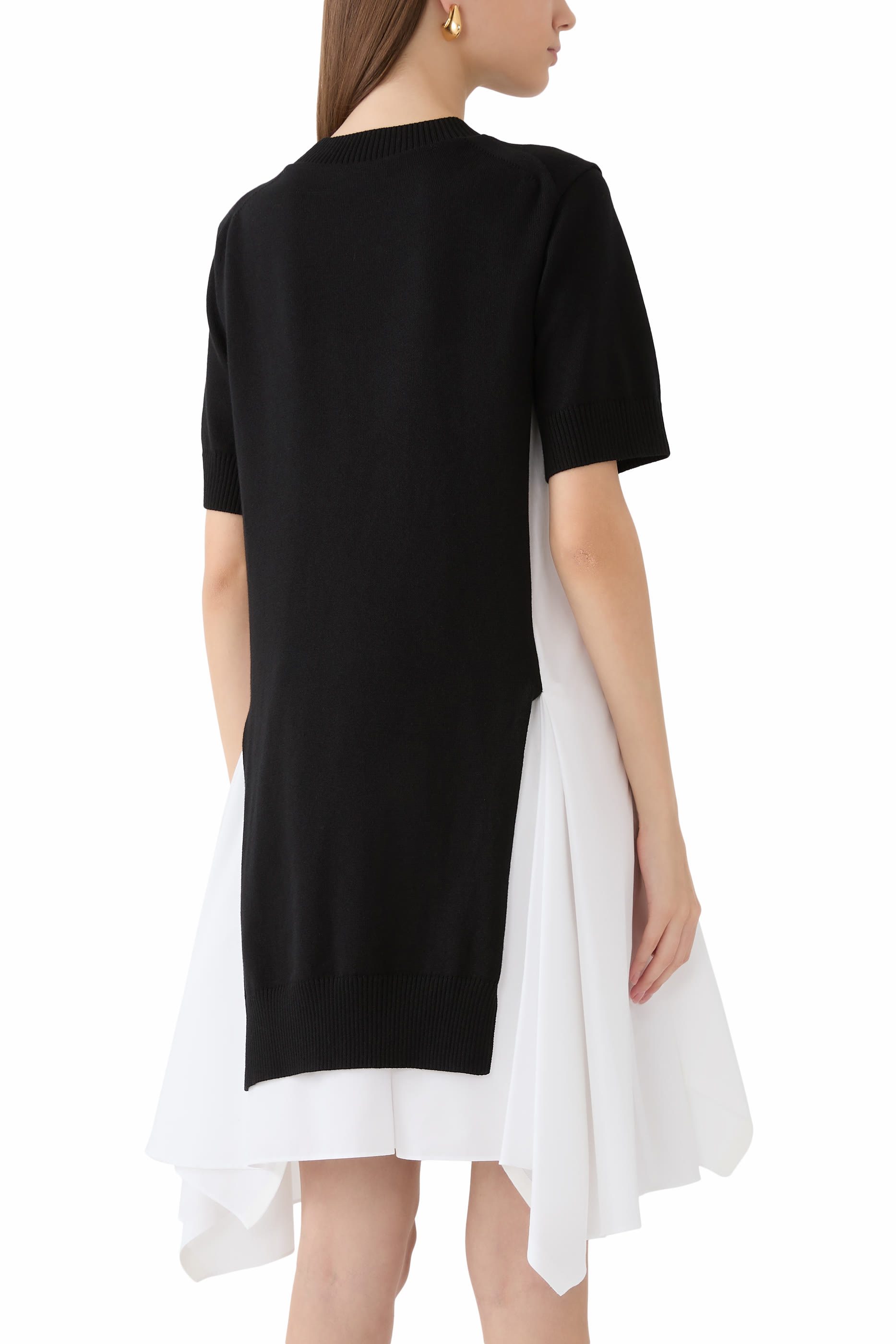 Cotton Poplin x Knit Dress