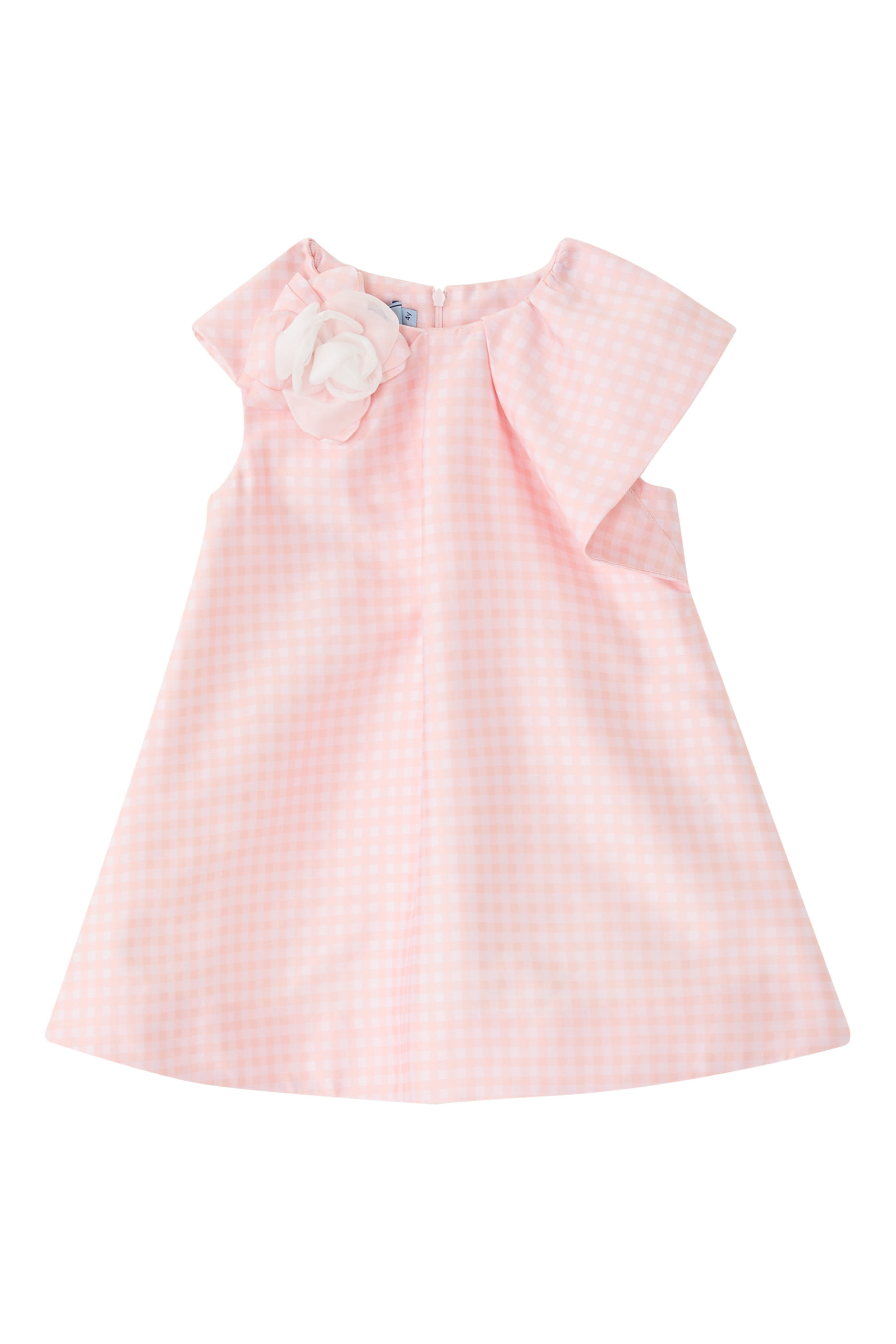 Kids Volant Sleeve Vichy Dress