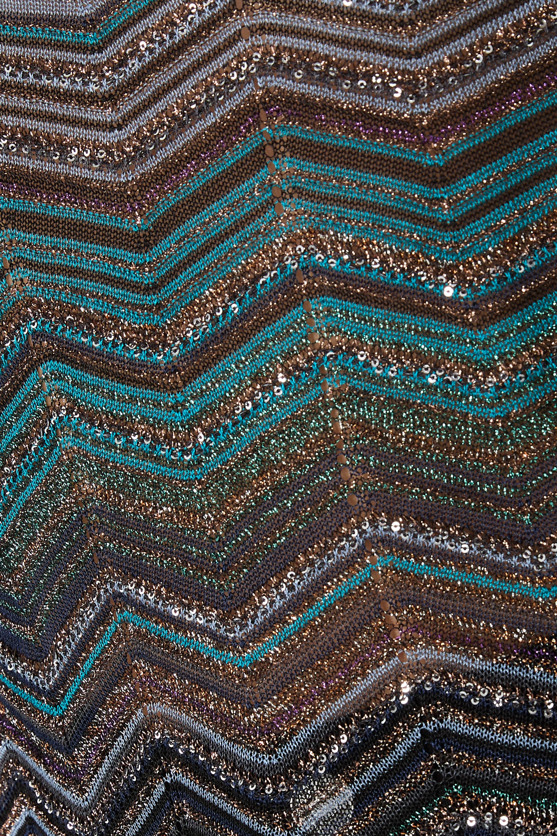 Chevron Lam&eacute; Viscose Sleeveless Crewneck Top 