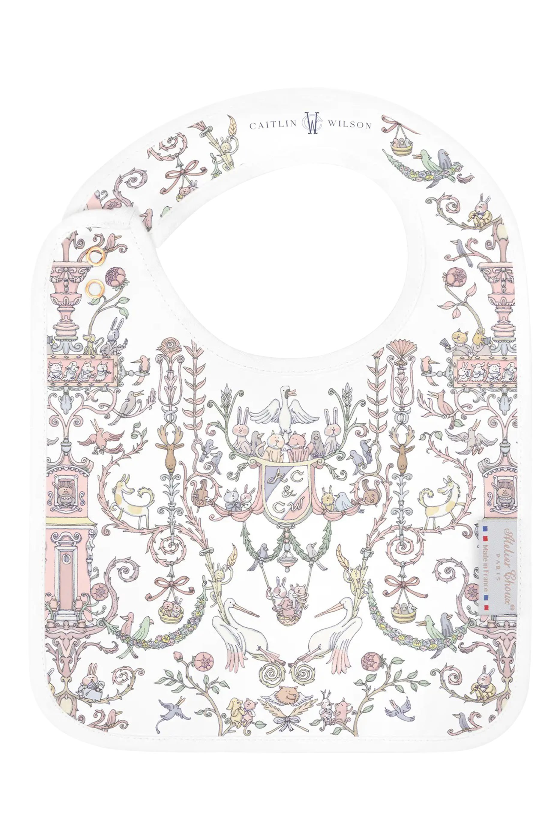 Kids Toile de Jouy Carr&eacute; and Bib Set