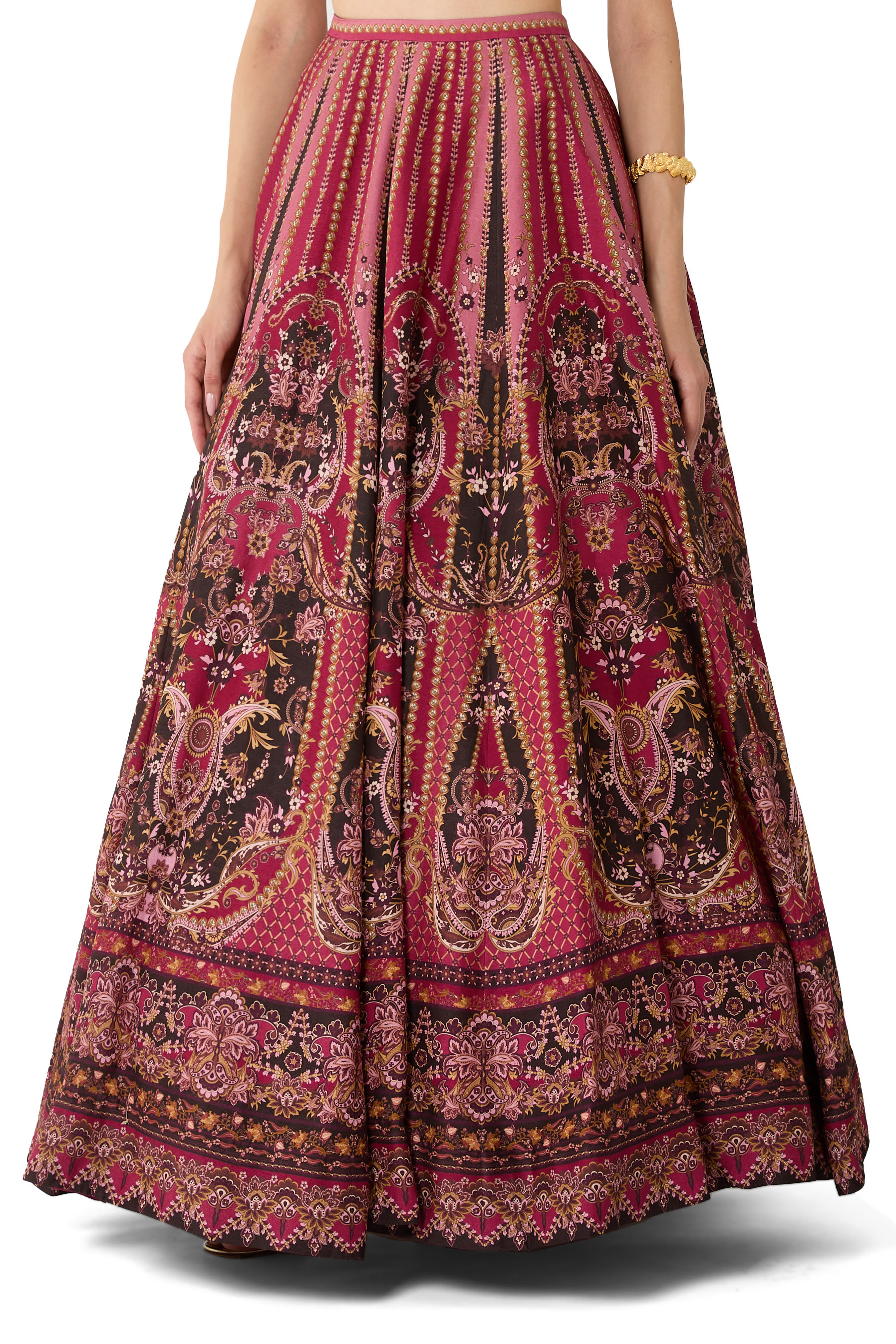 Printed Lehenga Set with Velvet Blouse 
