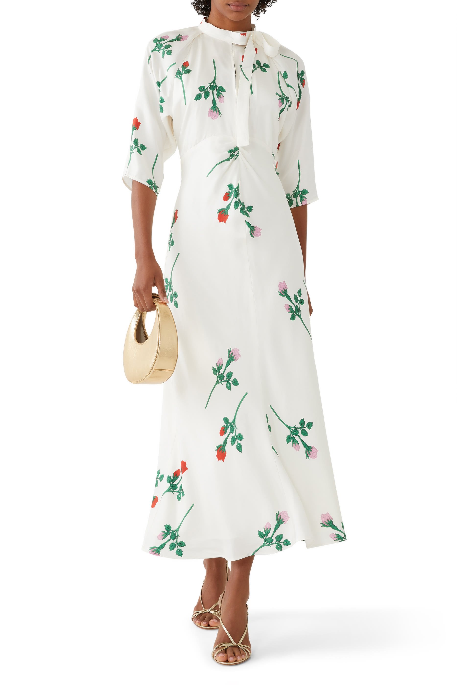 Rosebud Tie Neck Dress