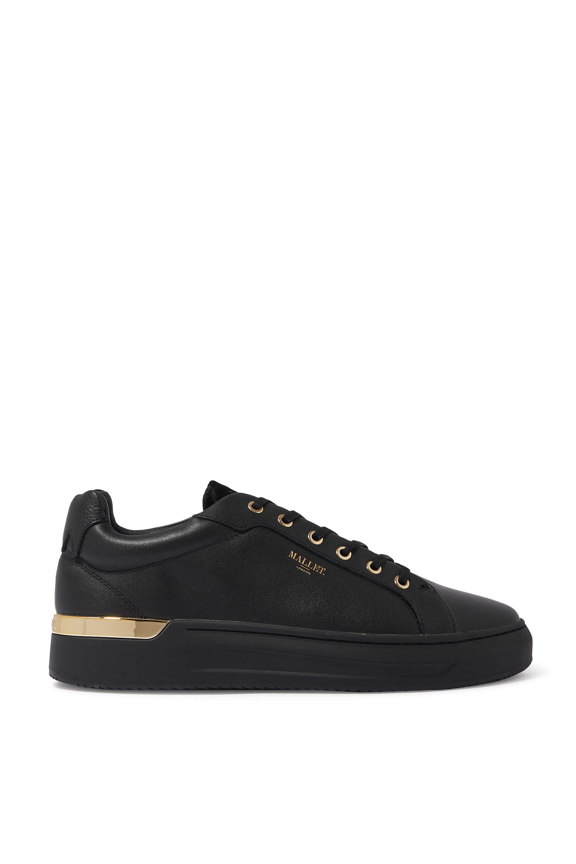 Buy Mallet GRFTR Midnight Leather Gold Sneakers - Mens for AED 450.00 ...