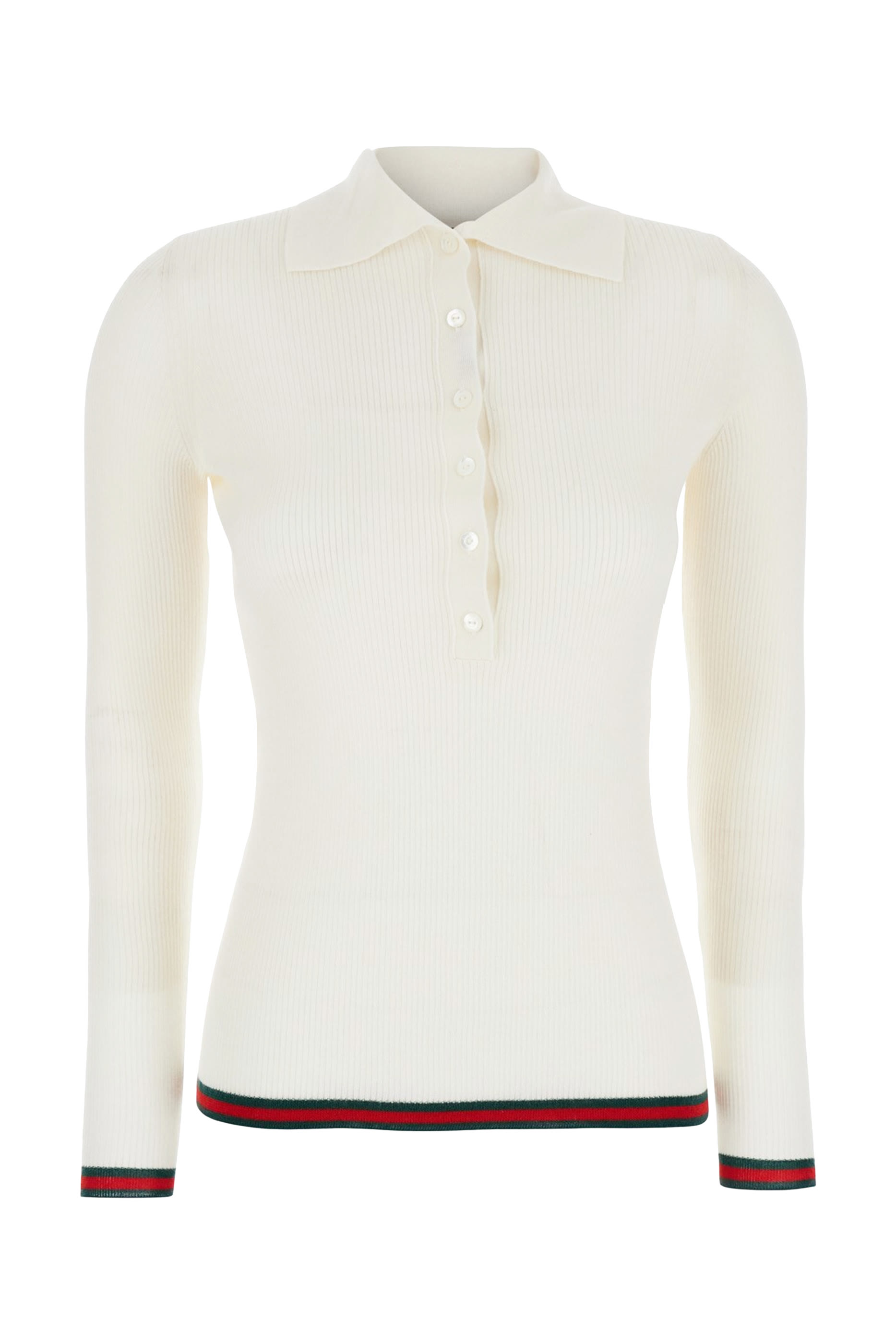 Cashmere and Silk Polo Shirt with Web