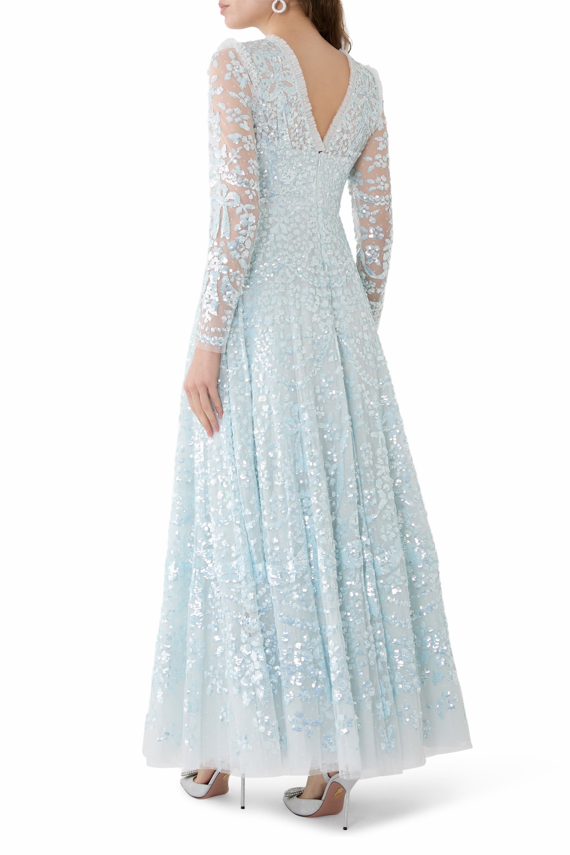 Chandelier Cape Ankle Gown