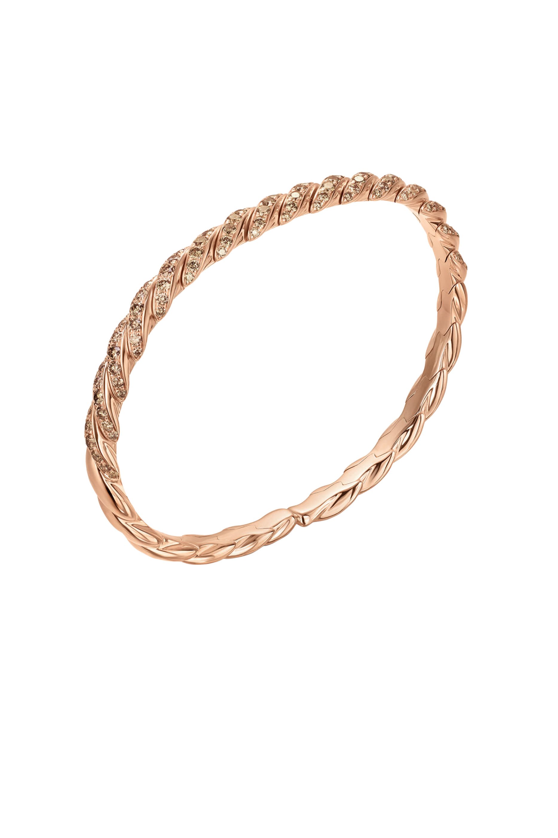  Sculpted Cable Flex Bracelet, 18K Rose Gold & Diamonds