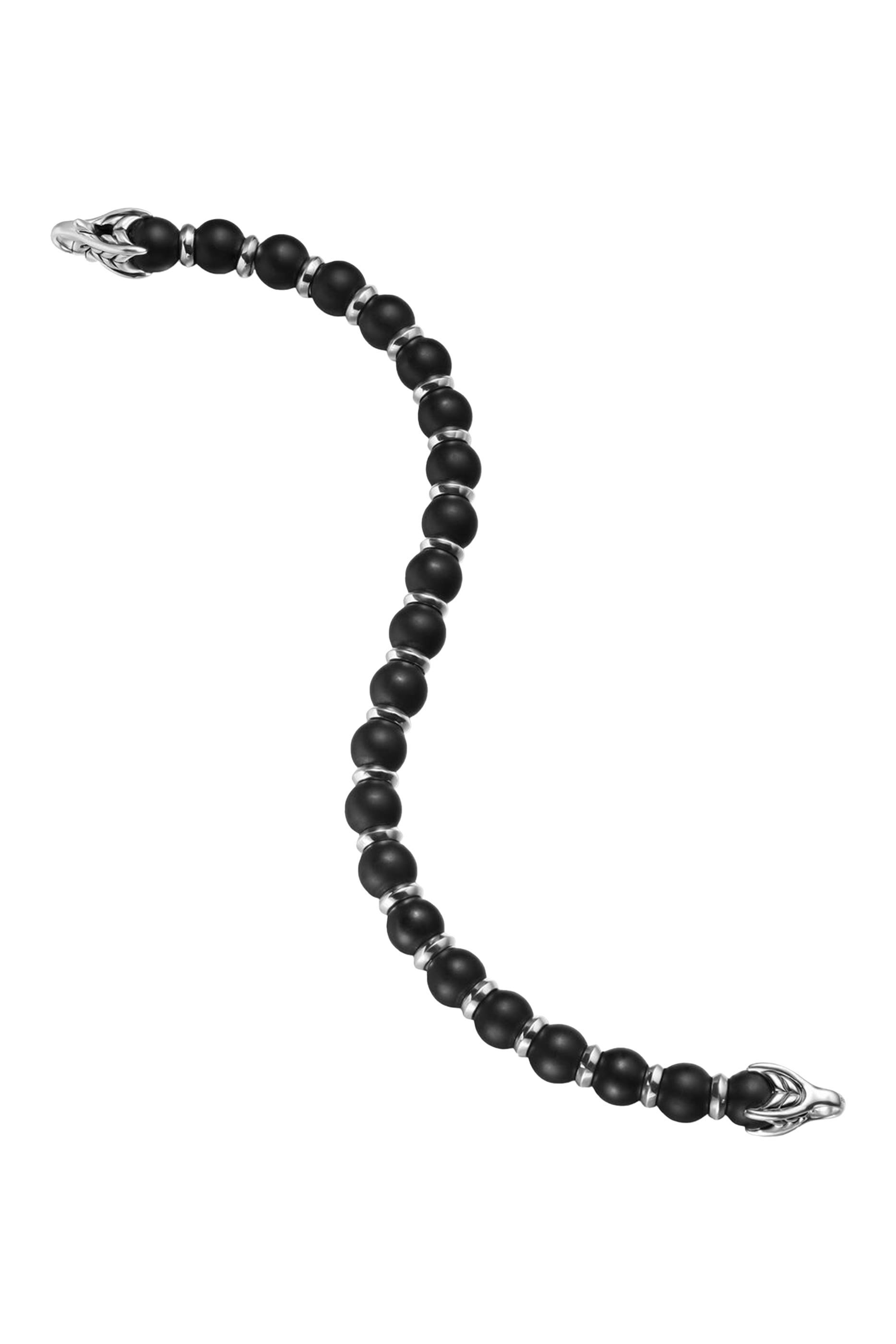 Spiritual Beads Bracelet, Sterling Silver & Onyx