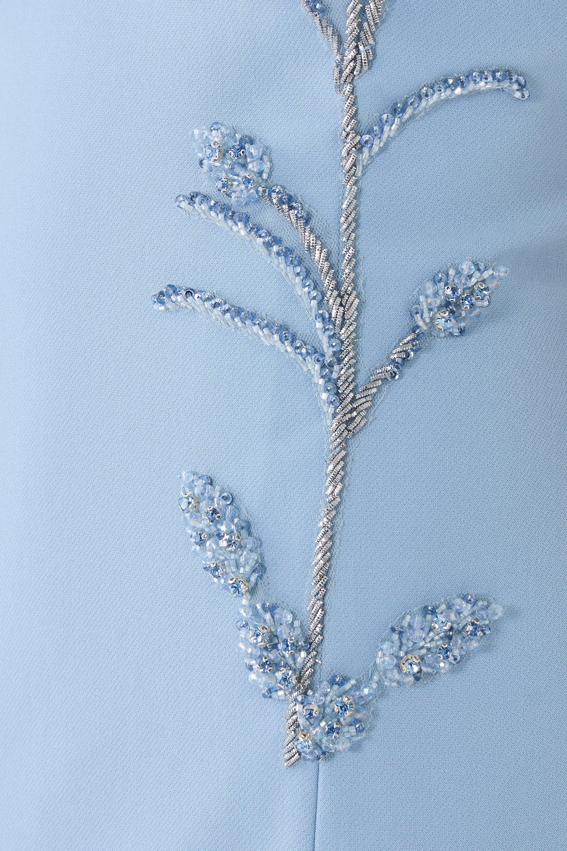 Crepe Bead Trim Bolero and Strapless Gown