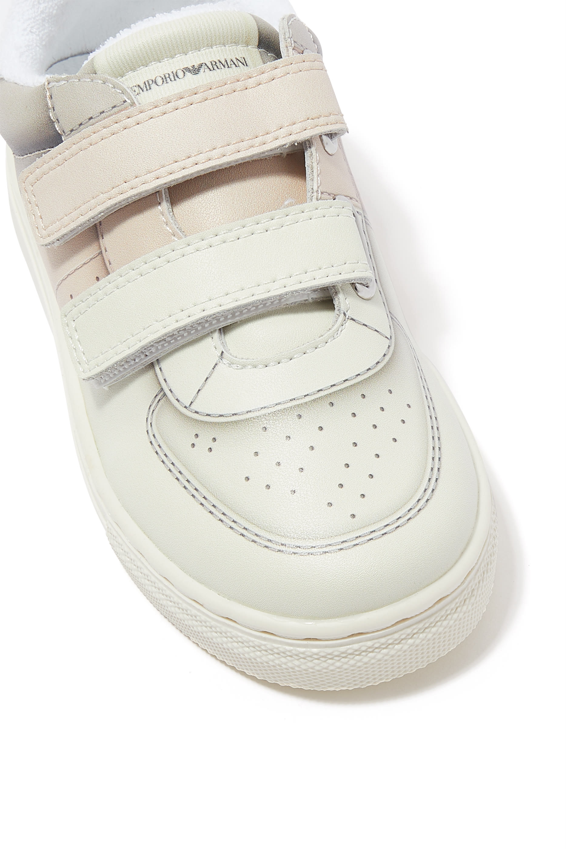 Kids Colorblock Velcro Strap Leather Sneaker