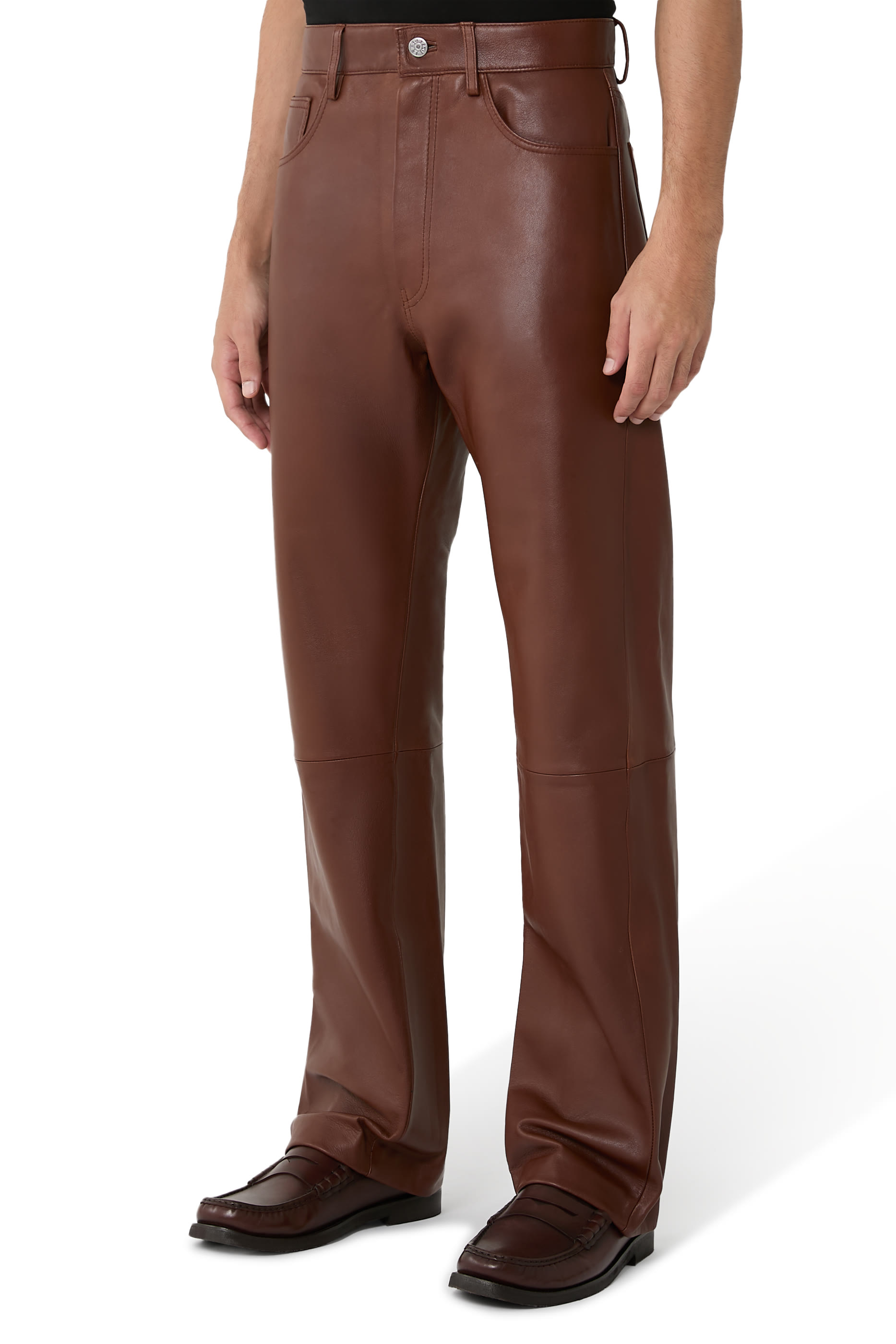  Straight Real Leather Denim 