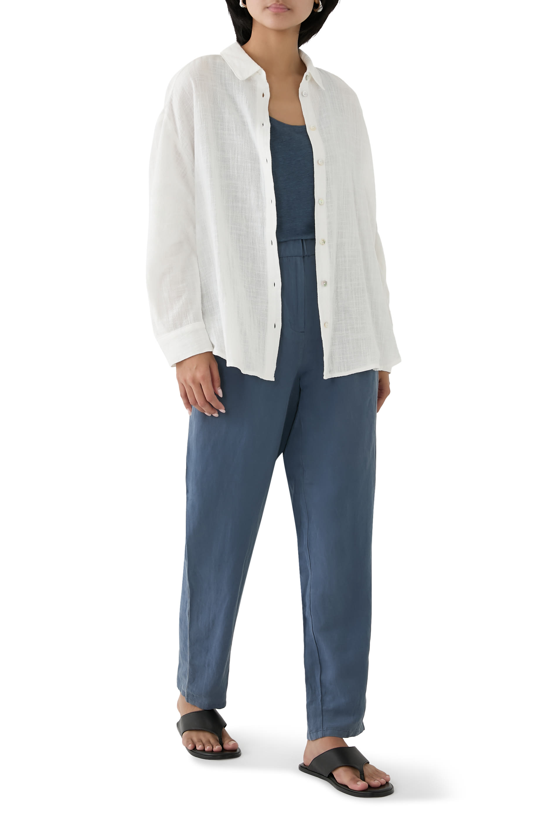 Linen Silk Twill Tapered Pants